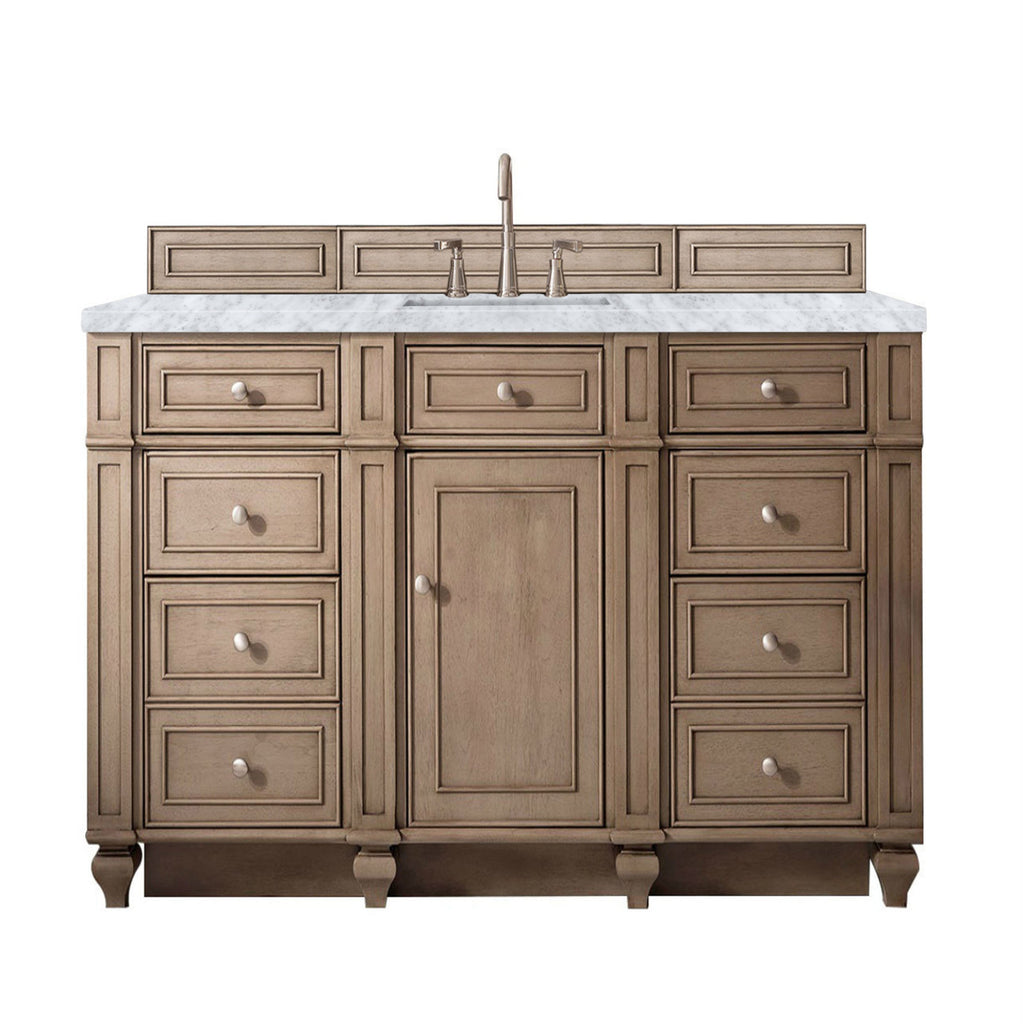 Whitewashed Walnut / Carrara White - 3 Faucet Holes