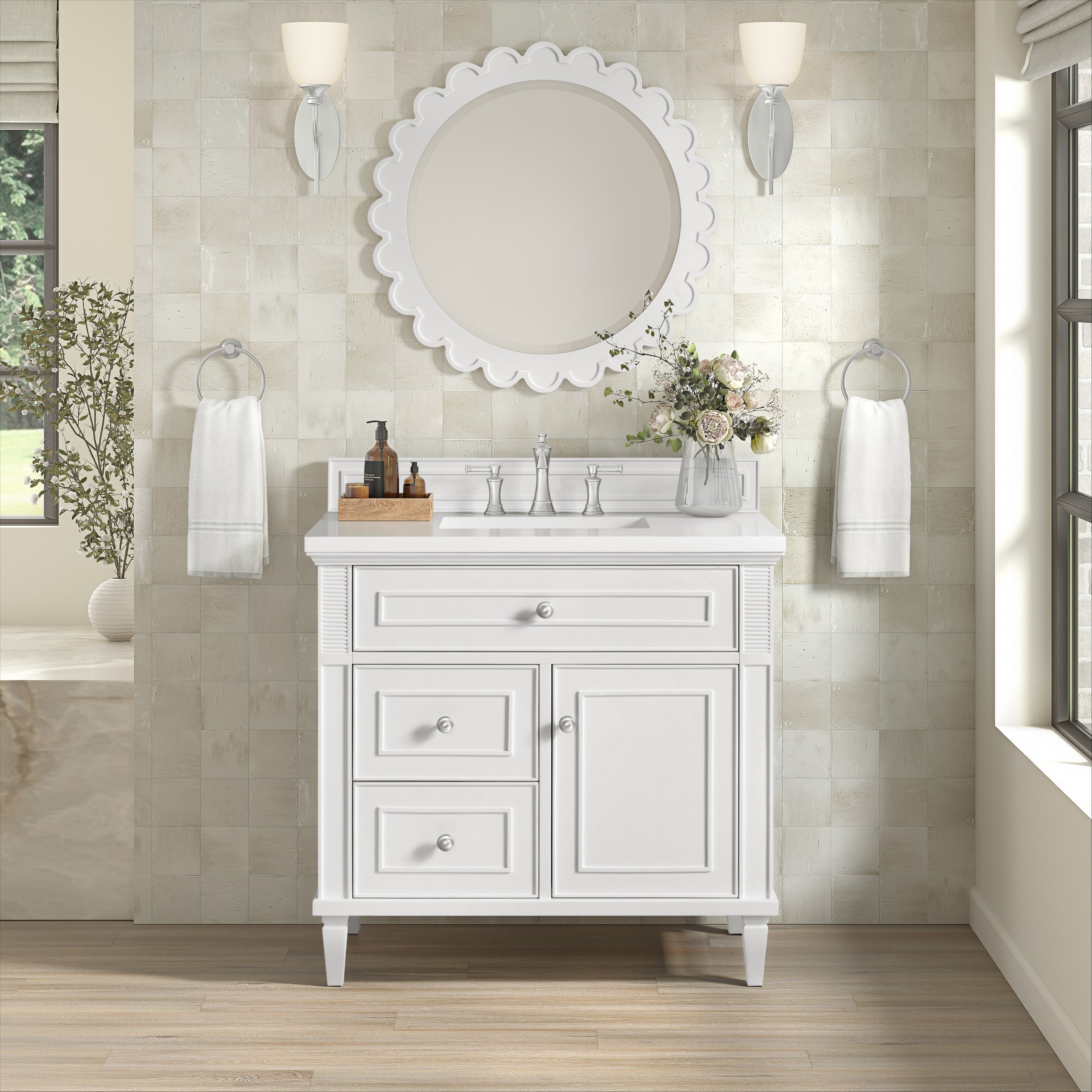 Bright White / White Zeus - 3 Faucet Holes