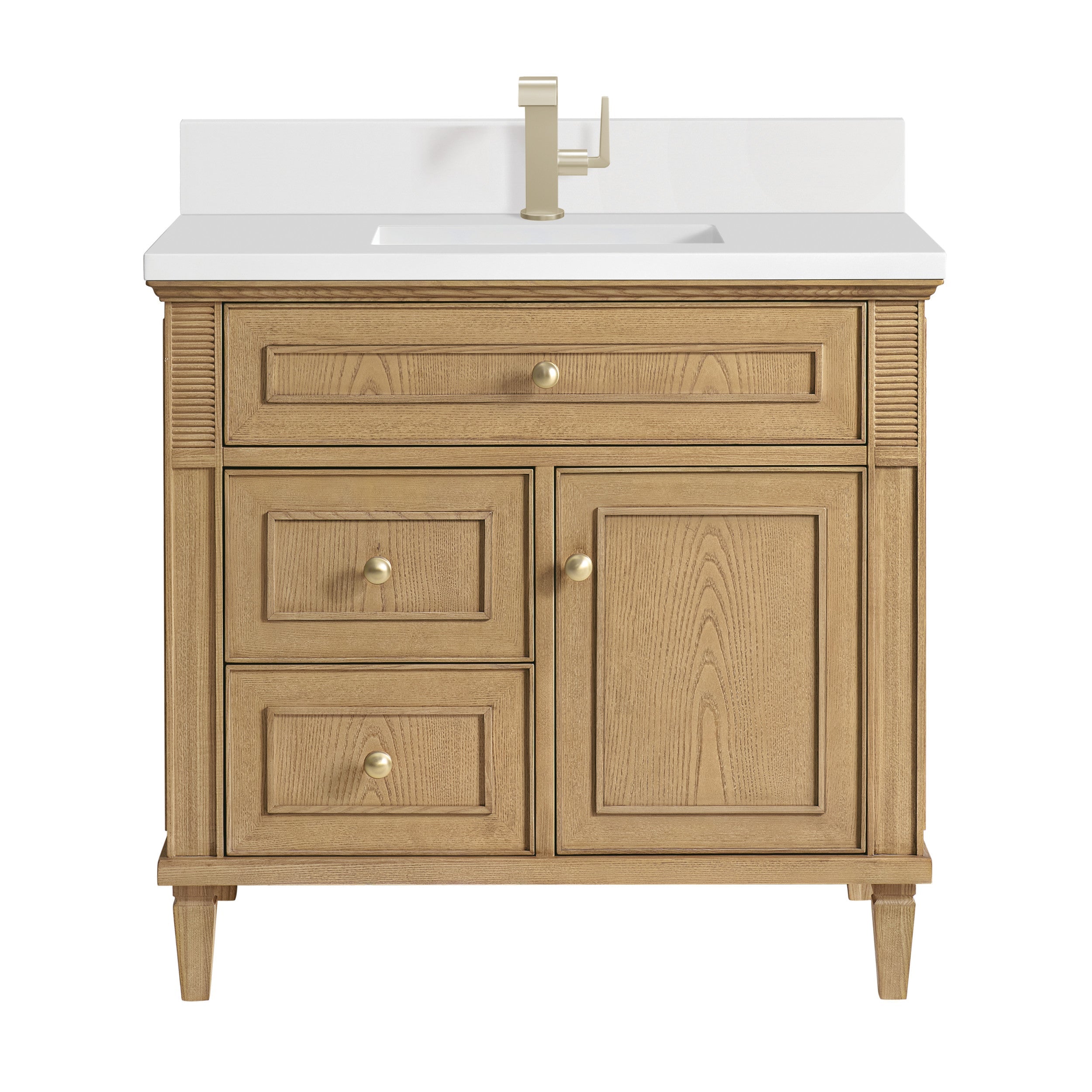 Light Natural Oak / White Zeus - 1 Faucet Hole