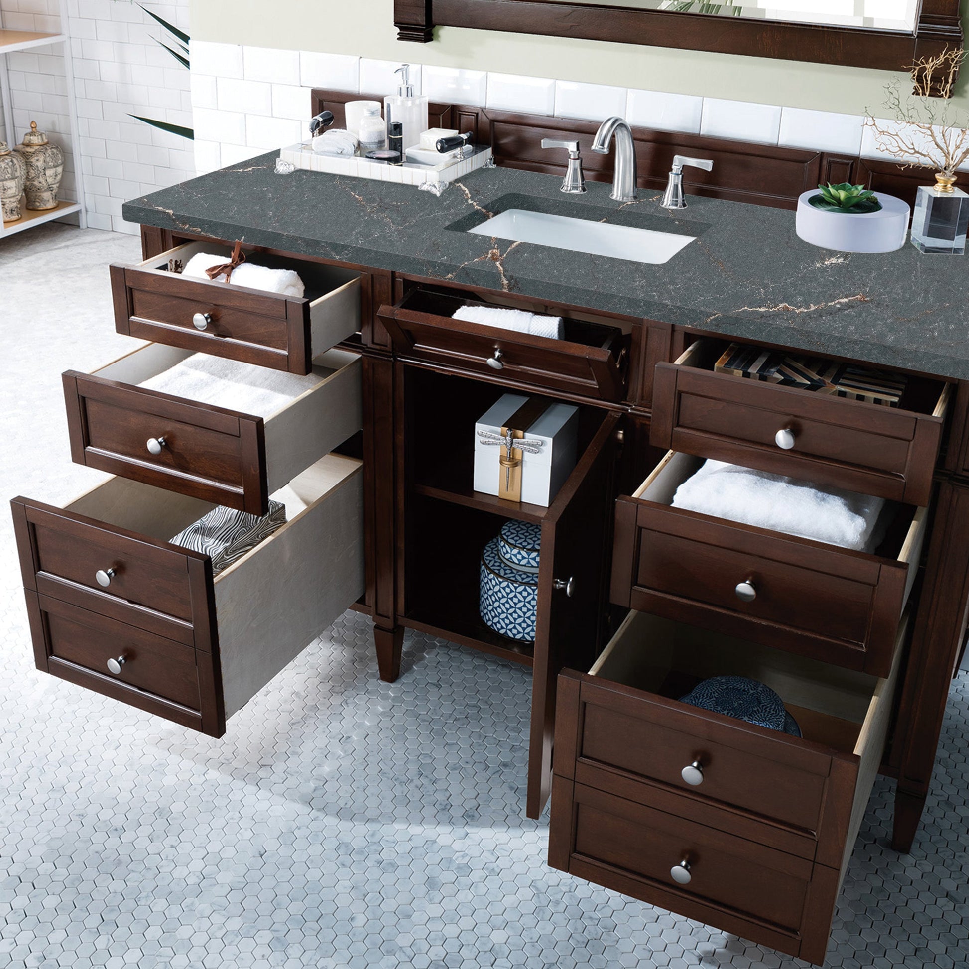 Burnished Mahogany / Parisien Bleu - 3 Faucet Holes
