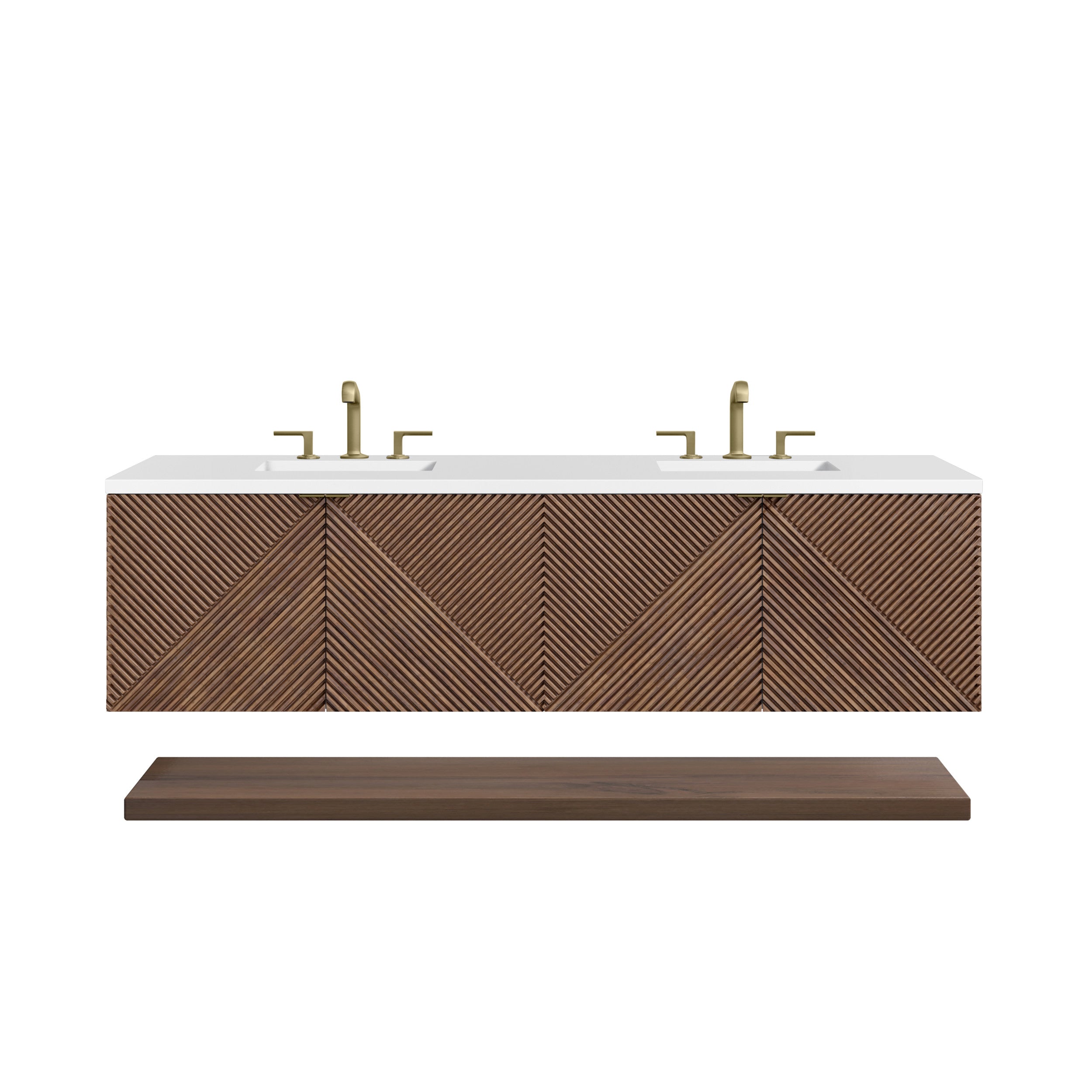 Chestnut / White Zeus - 3 Faucet Holes