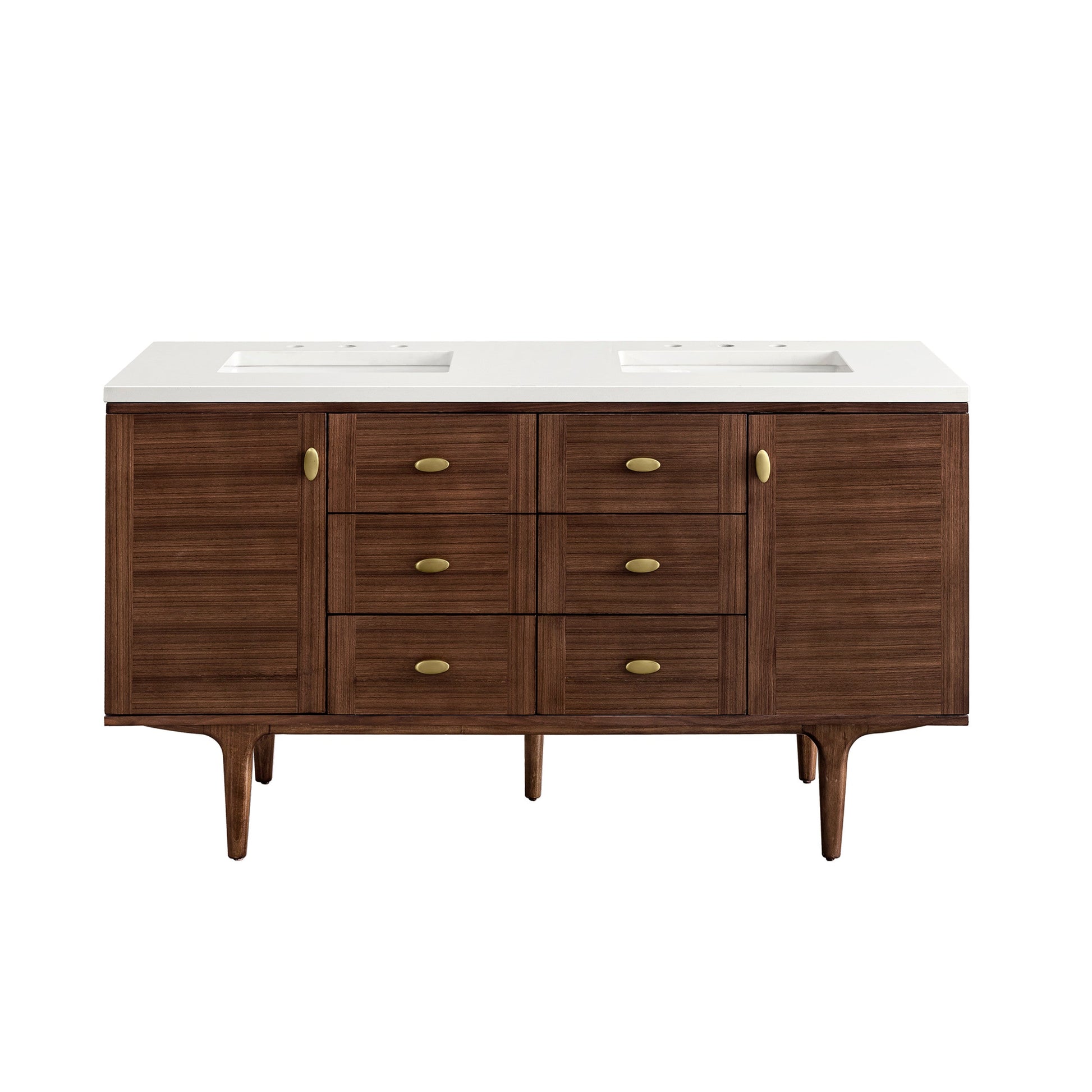 Mid-Century Walnut / White Zeus - 3 Faucet Holes