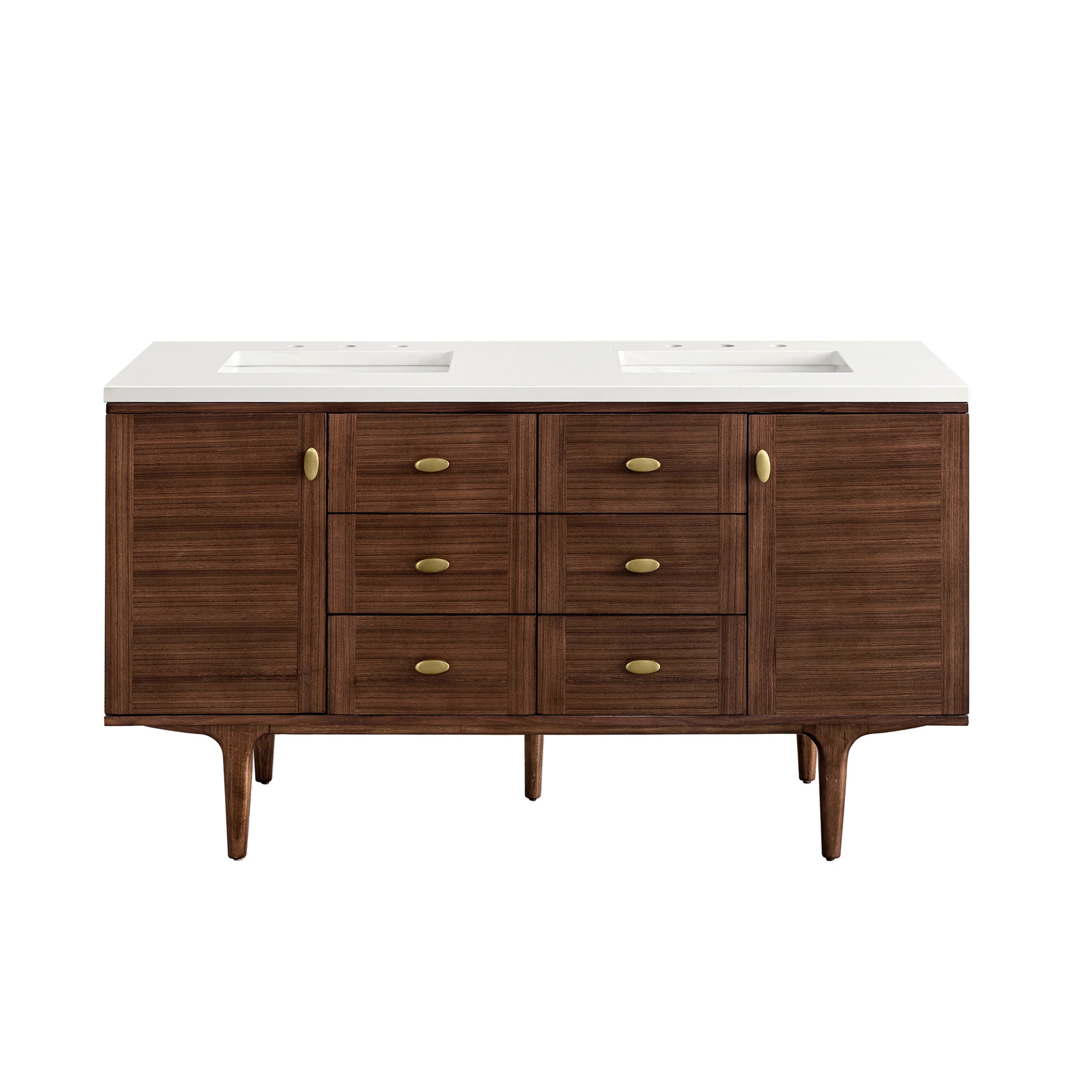 Mid-Century Walnut / White Zeus - 3 Faucet Holes