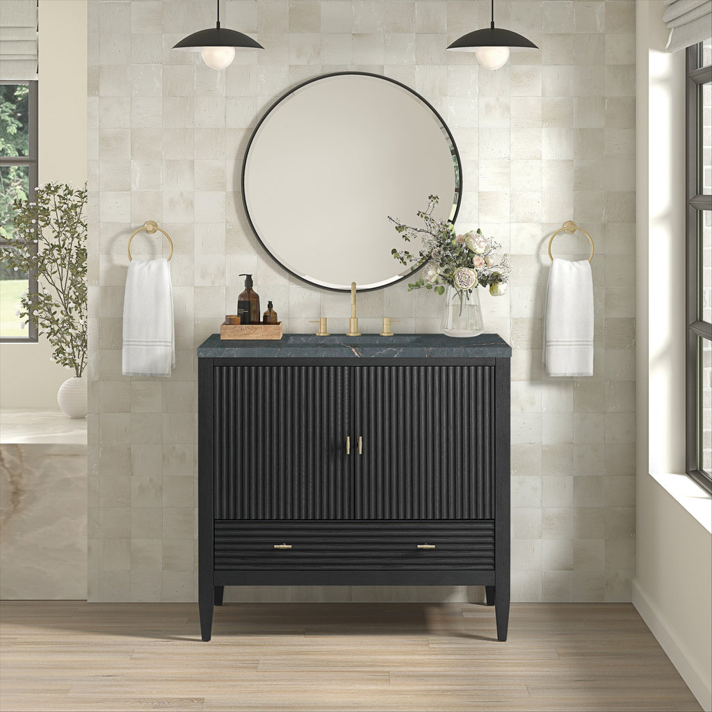 Carbon Oak / Parisien Bleu - 3 Faucet Holes