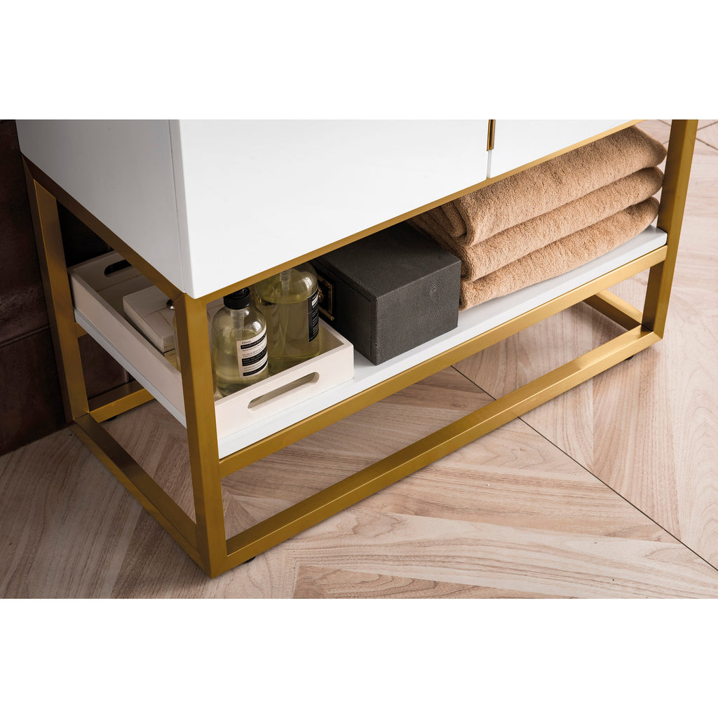 Glossy White / Radiant Gold / Glossy White - 1 Faucet Hole