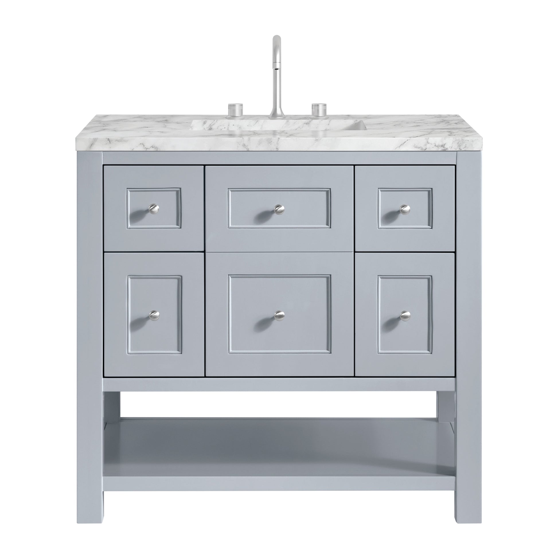 Serenity Blue / Carrara White - 3 Faucet Holes