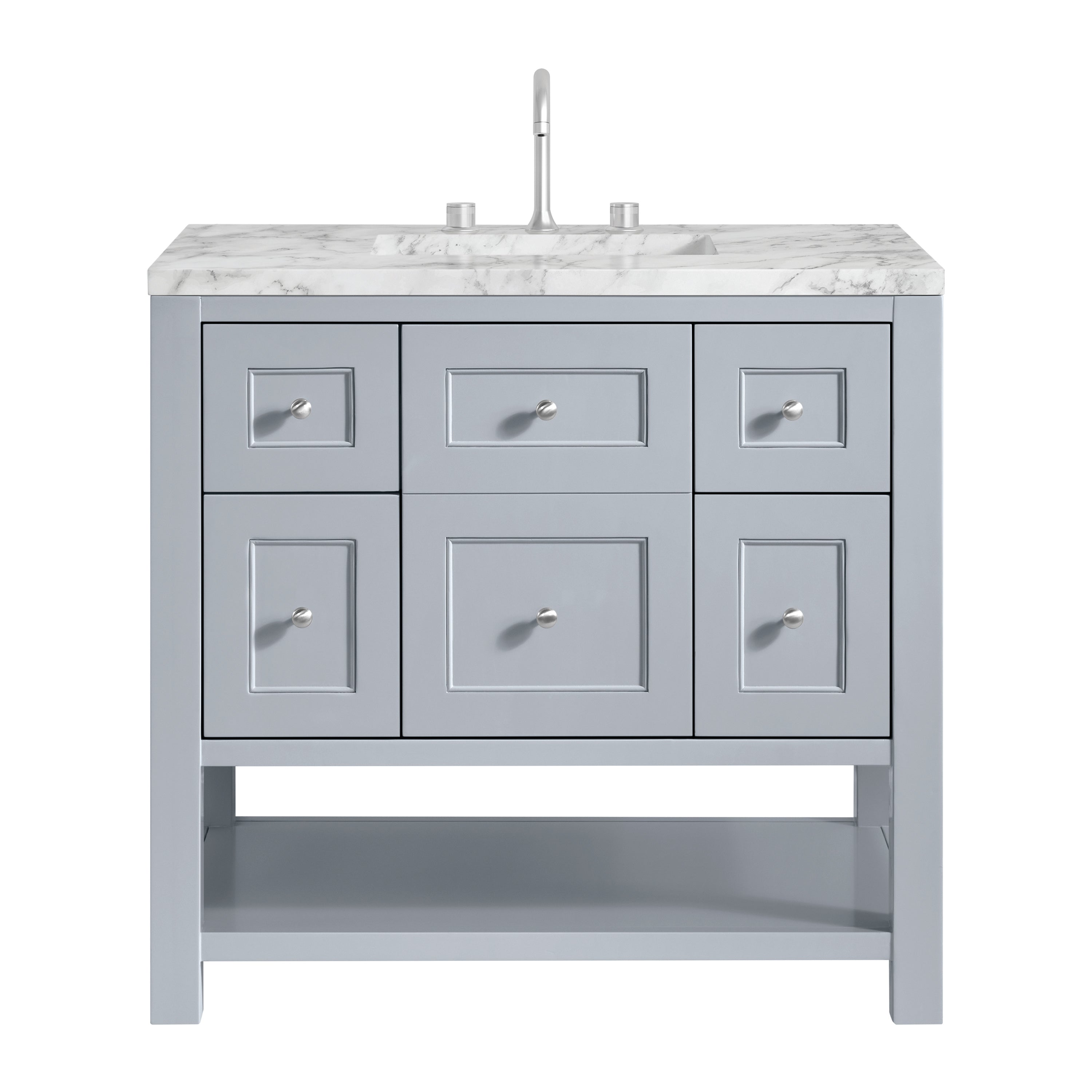 Serenity Blue / Carrara White - 3 Faucet Holes