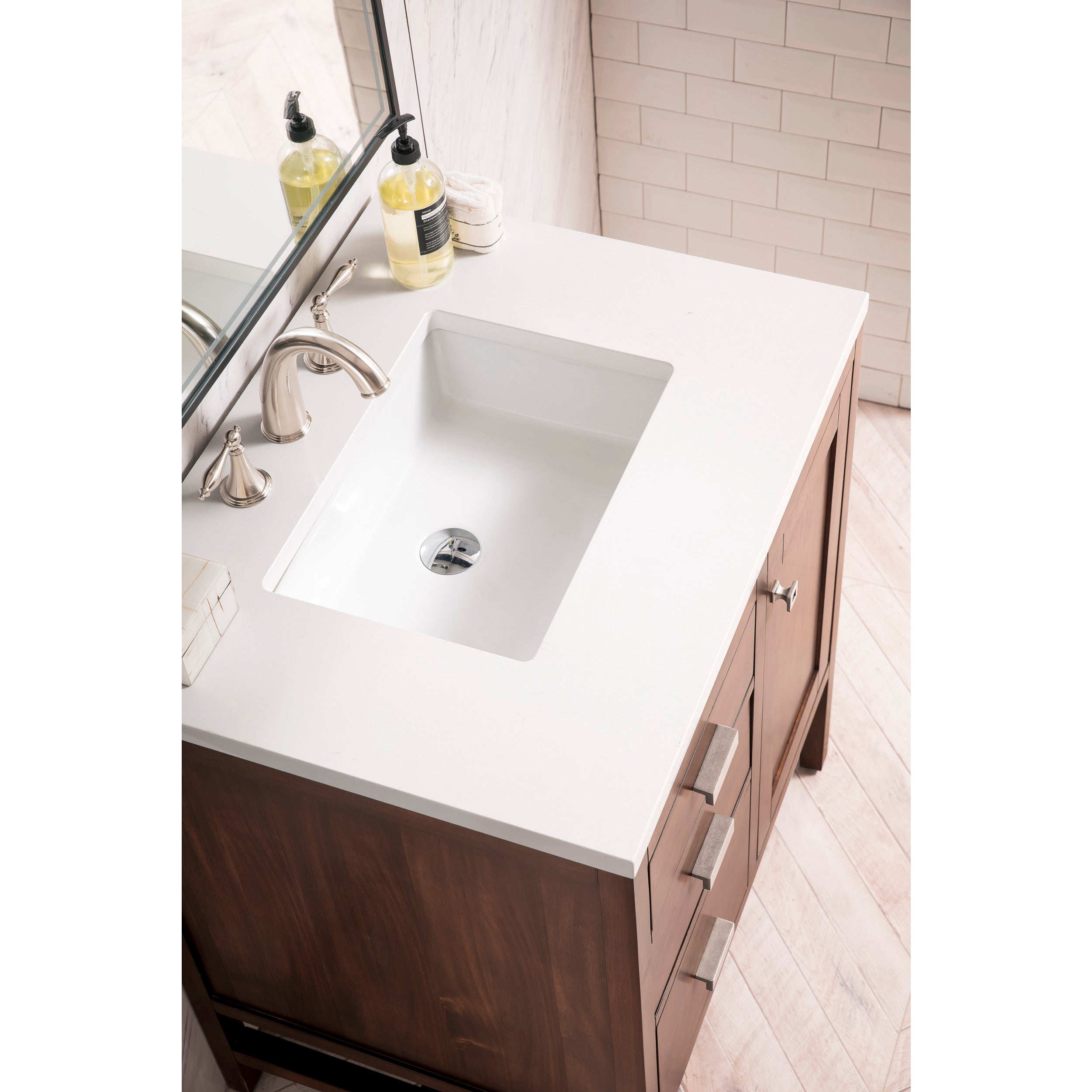 Mid-Century Acacia / White Zeus - 3 Faucet Holes