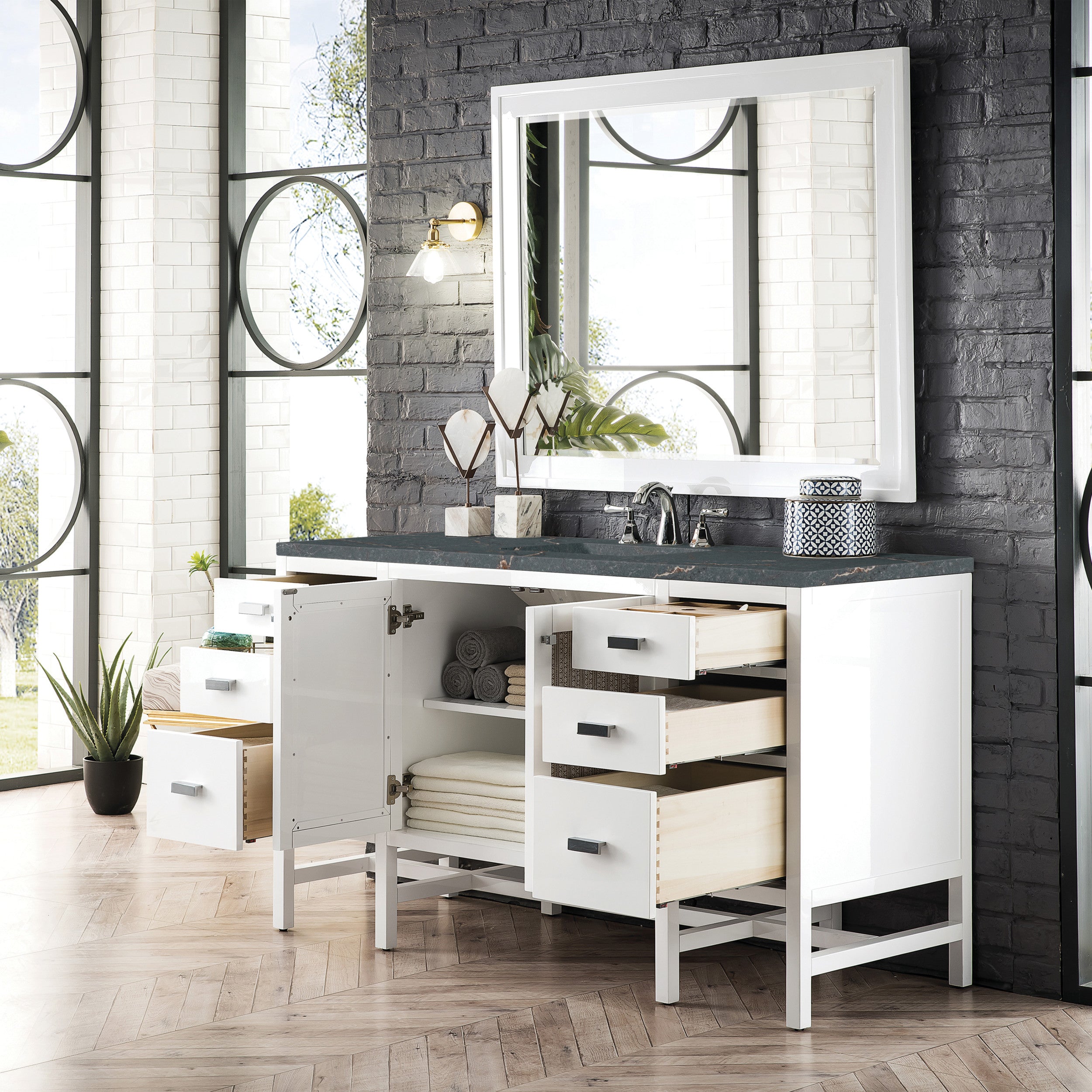 Glossy White / Parisien Bleu - 3 Faucet Holes