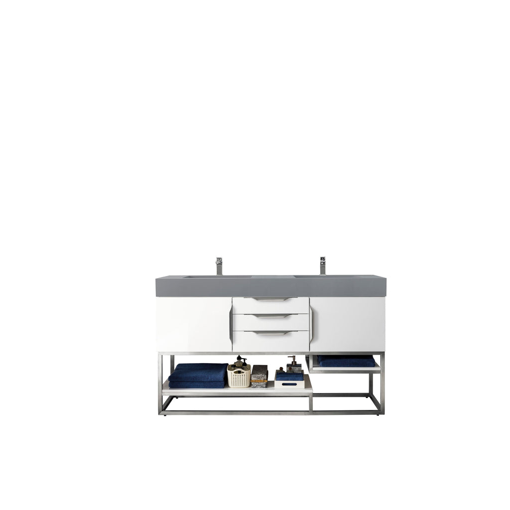 Glossy White / Dusk Grey Glossy - 1 Faucet Hole