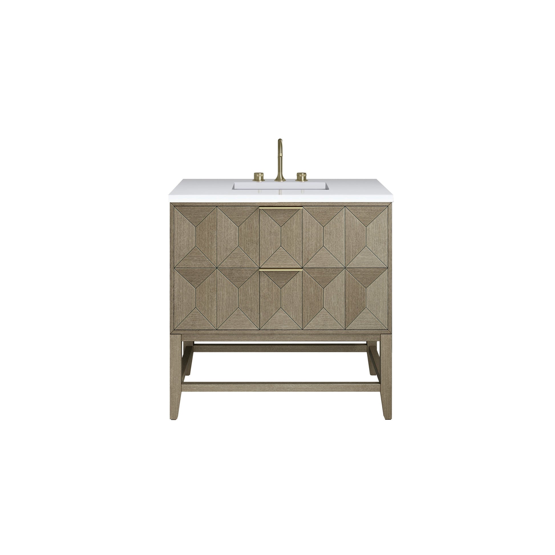 Pebble Oak / White Zeus - 3 Faucet Holes