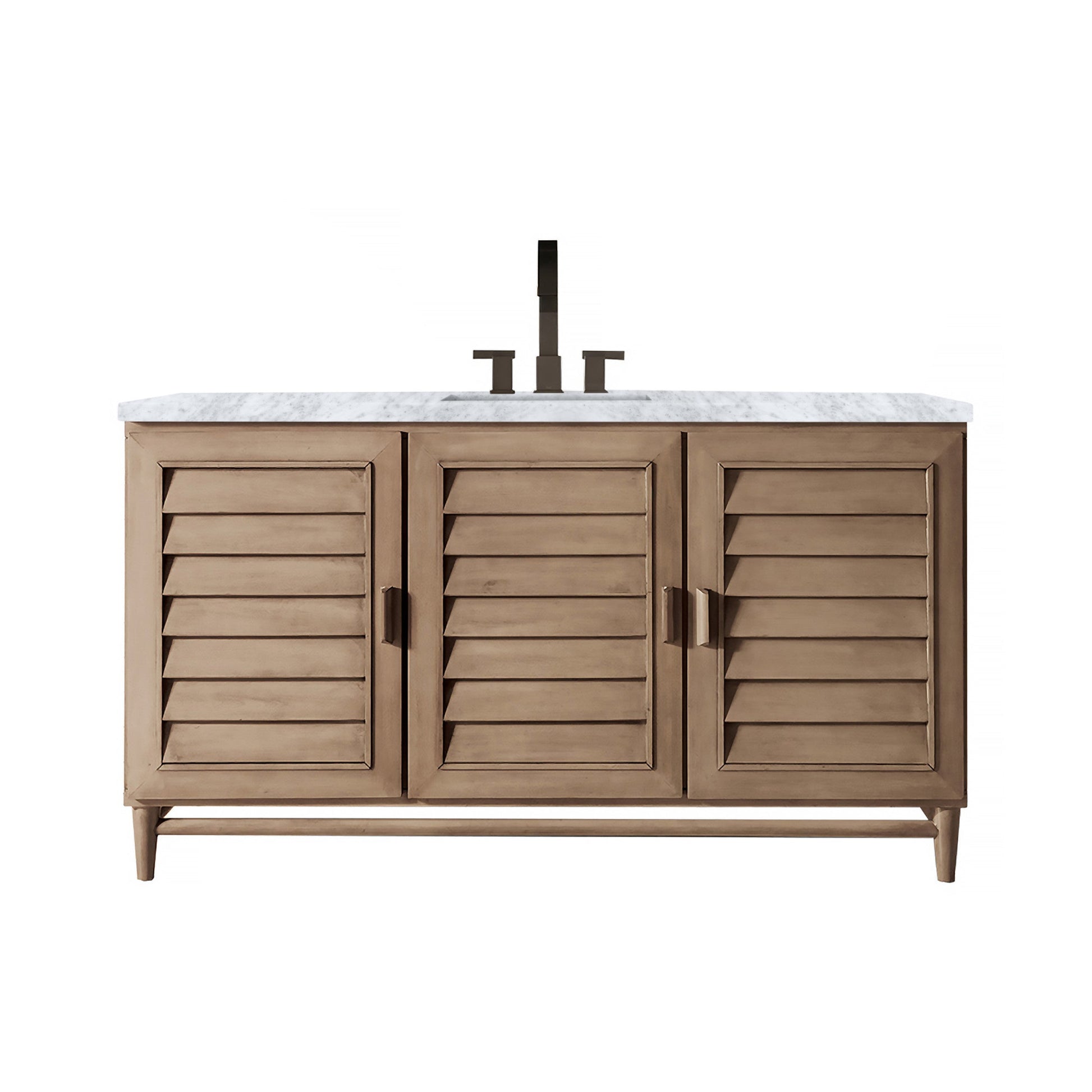Whitewashed Walnut / Carrara White - 3 Faucet Holes
