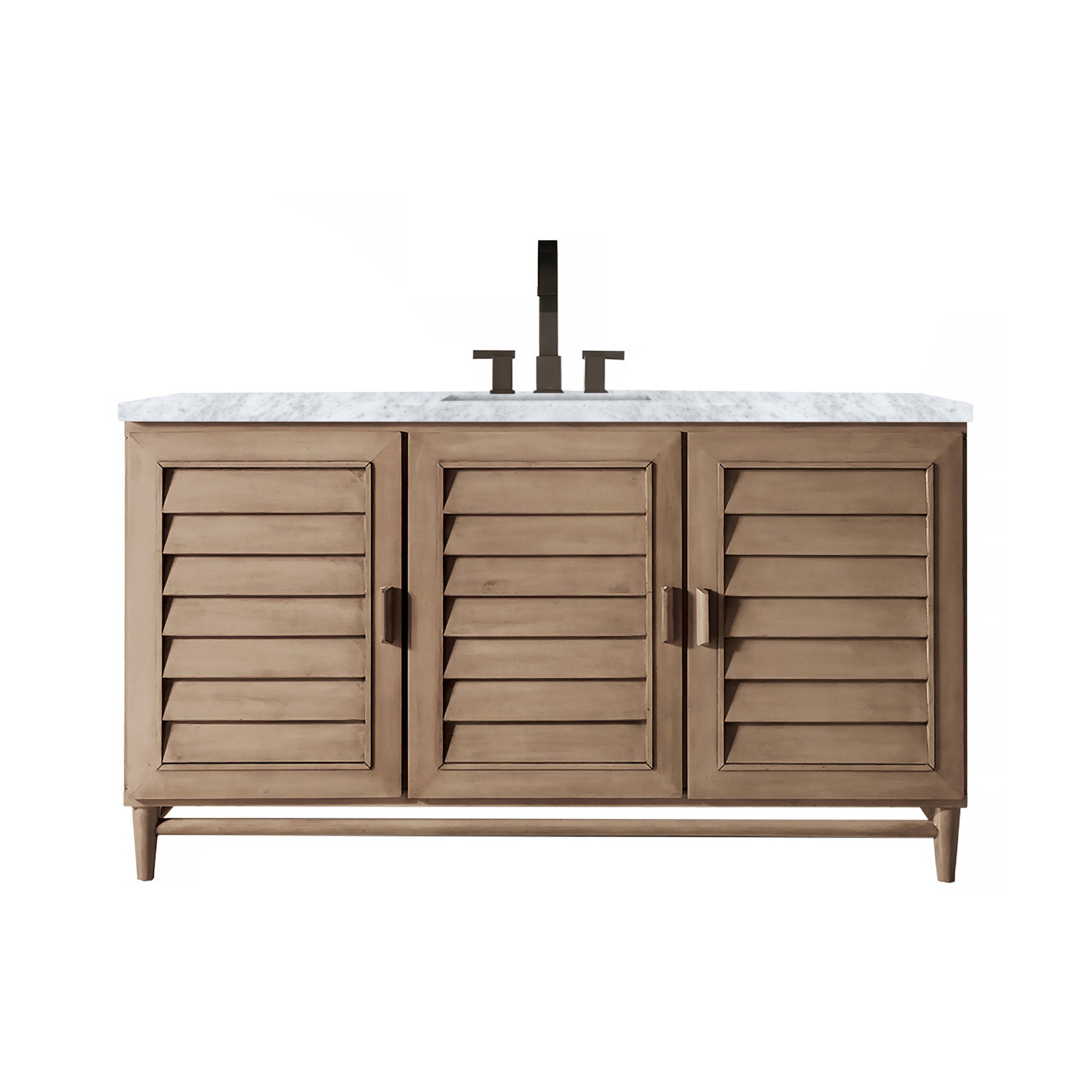 Whitewashed Walnut / Carrara White - 3 Faucet Holes