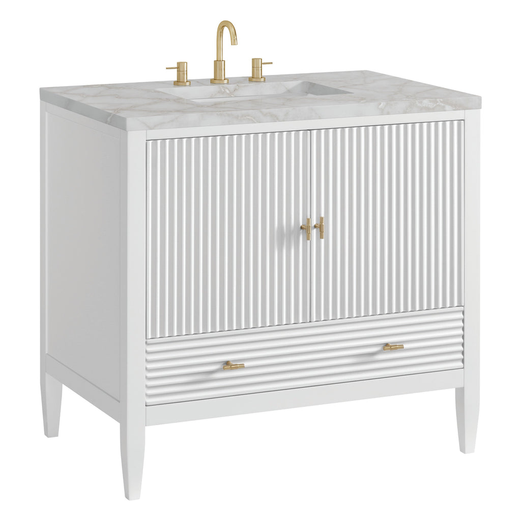 Bright White / Victorian Silver - 3 Faucet Holes