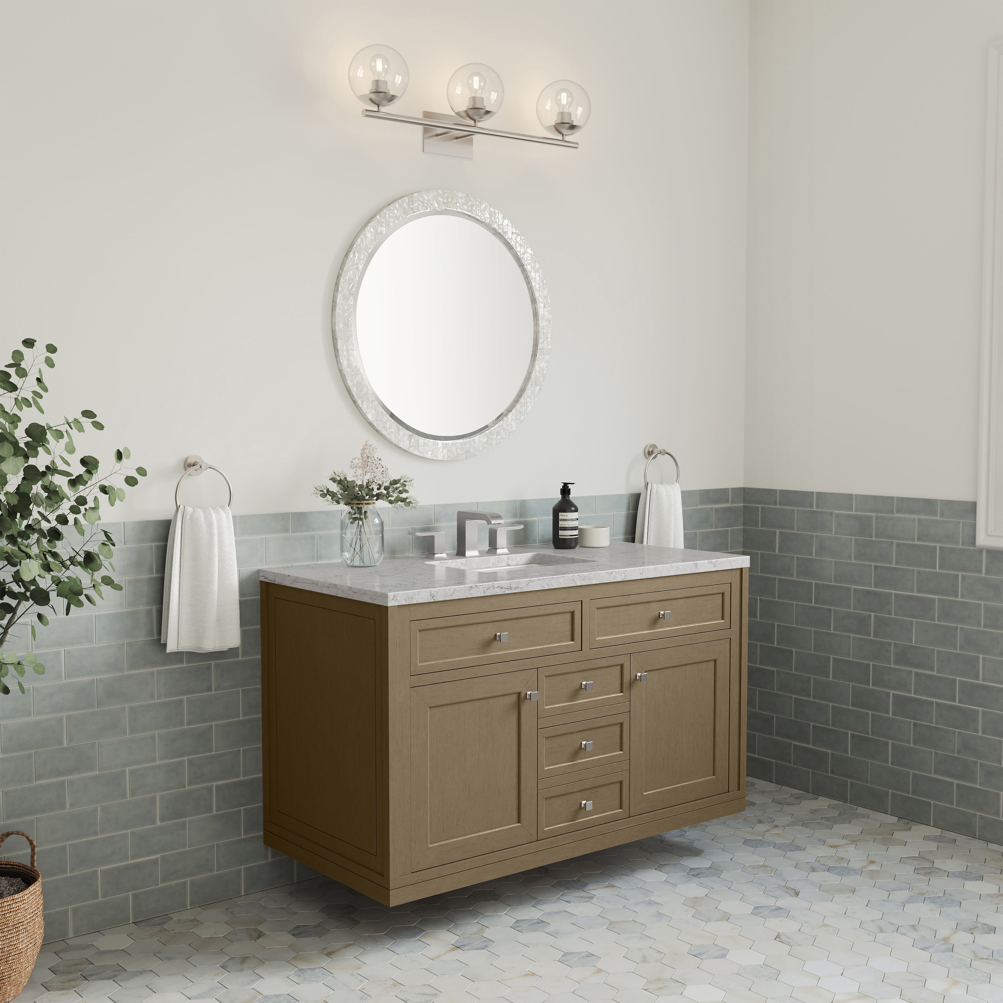 Walnut Whisper / Eternal Jasmine Pearl - 3 Faucet Holes