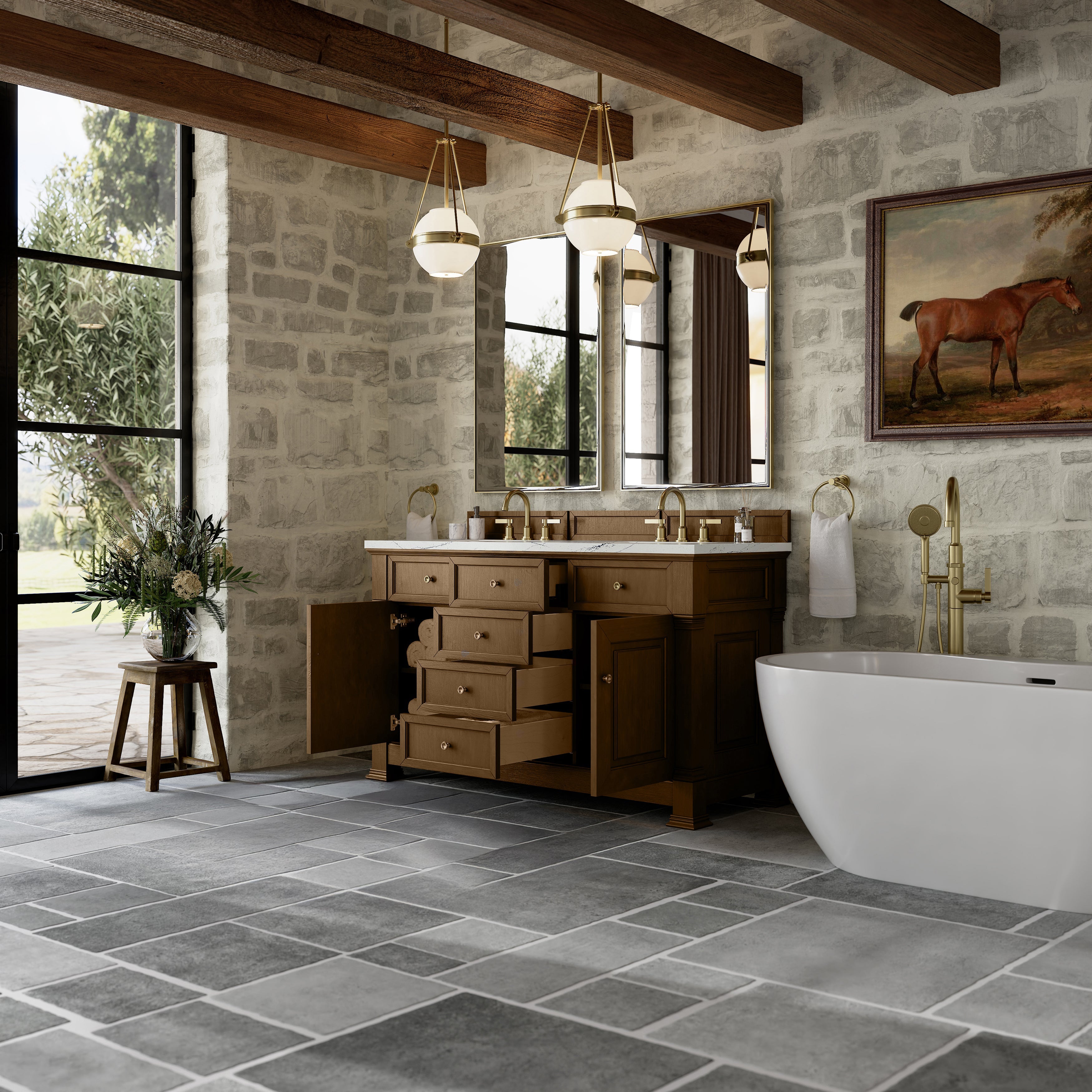 Honey Oak / Ethereal Noctis - 3 Faucet Holes