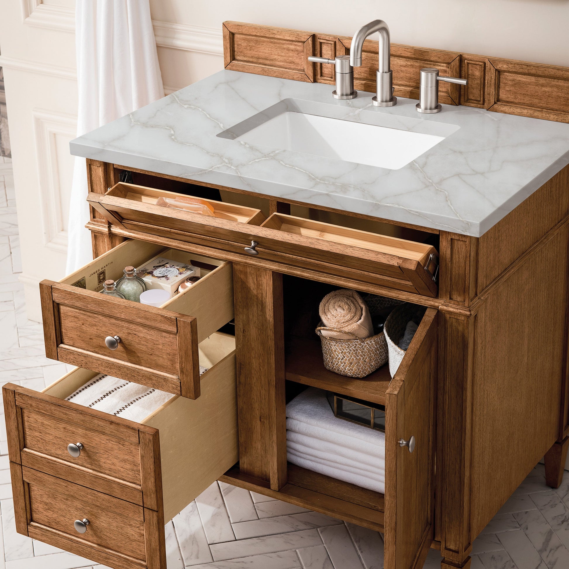 Saddle Brown / Victorian Silver - 3 Faucet Holes