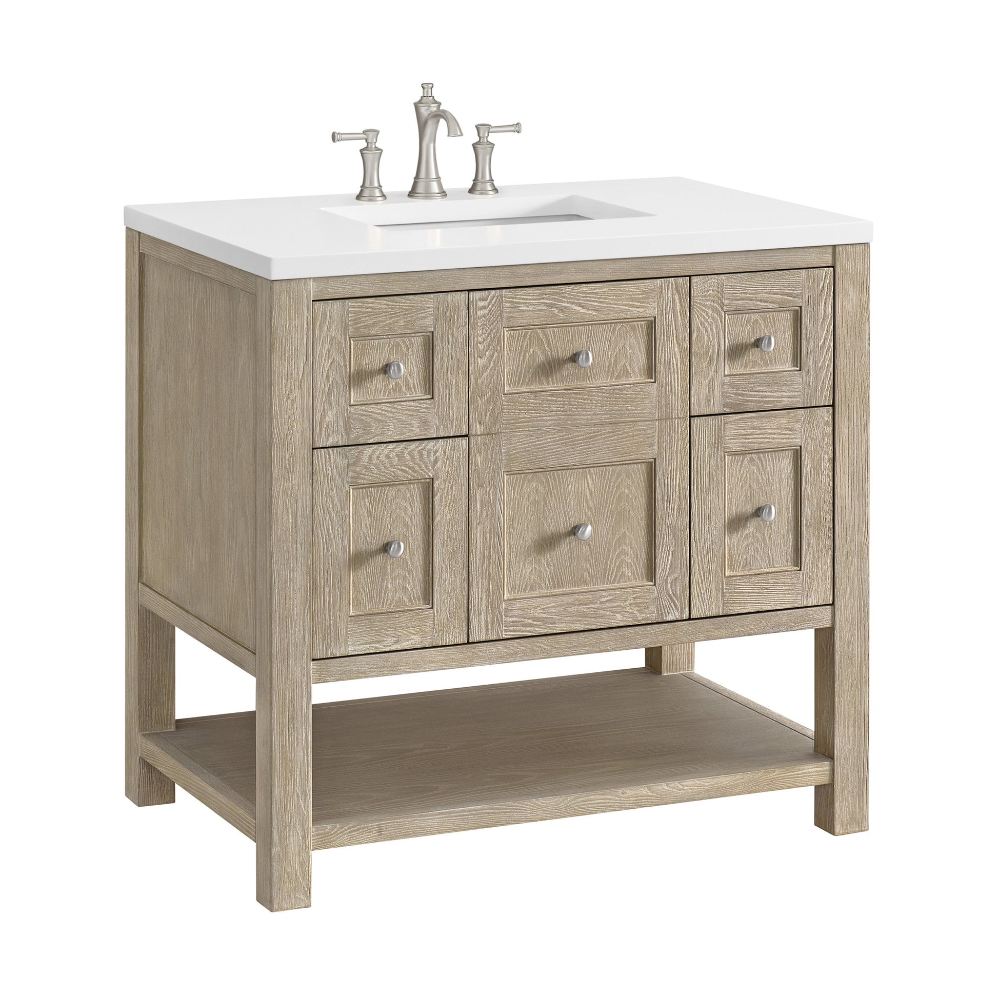 Whitewashed Oak / White Zeus - 3 Faucet Holes