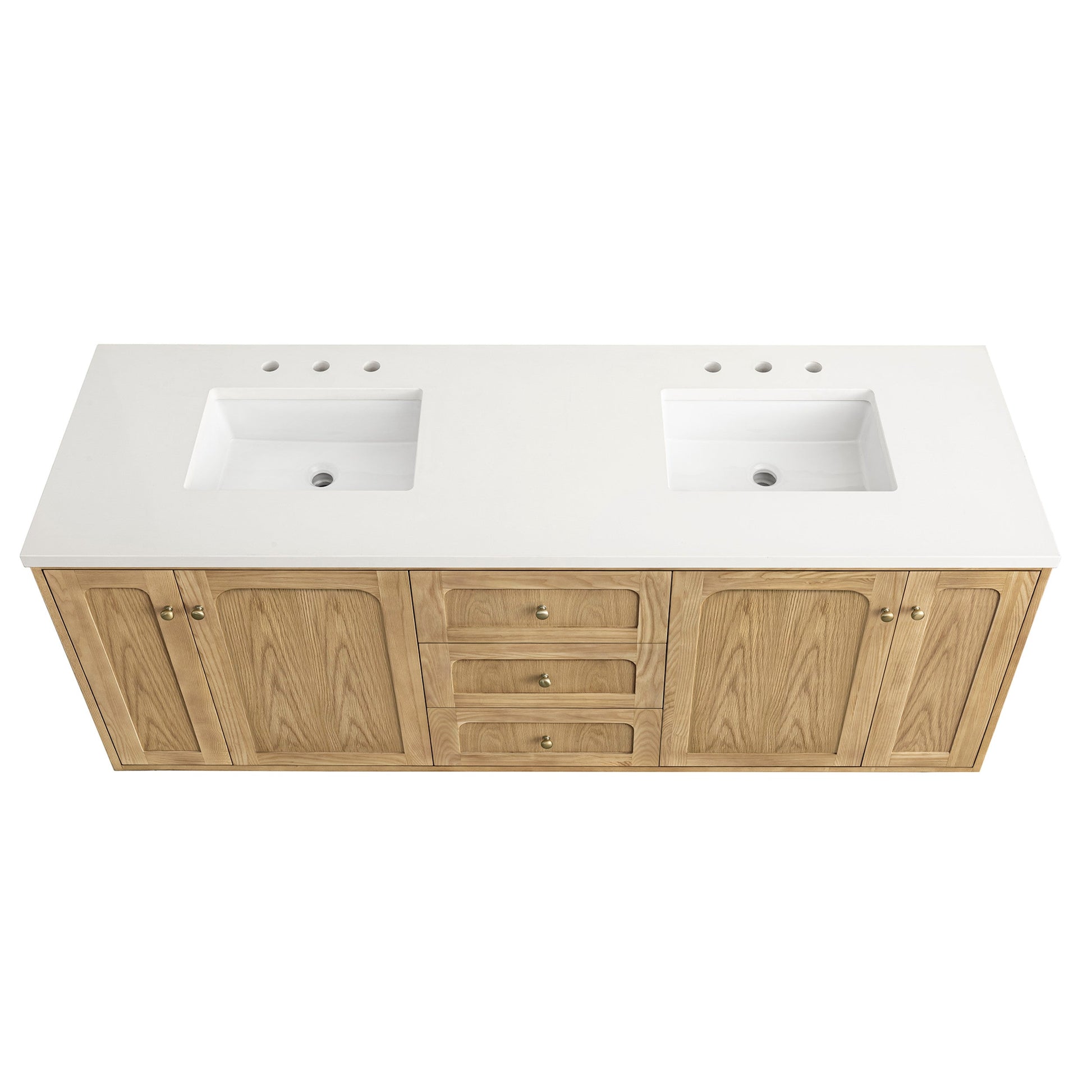 Light Natural Oak / White Zeus - 3 Faucet Holes