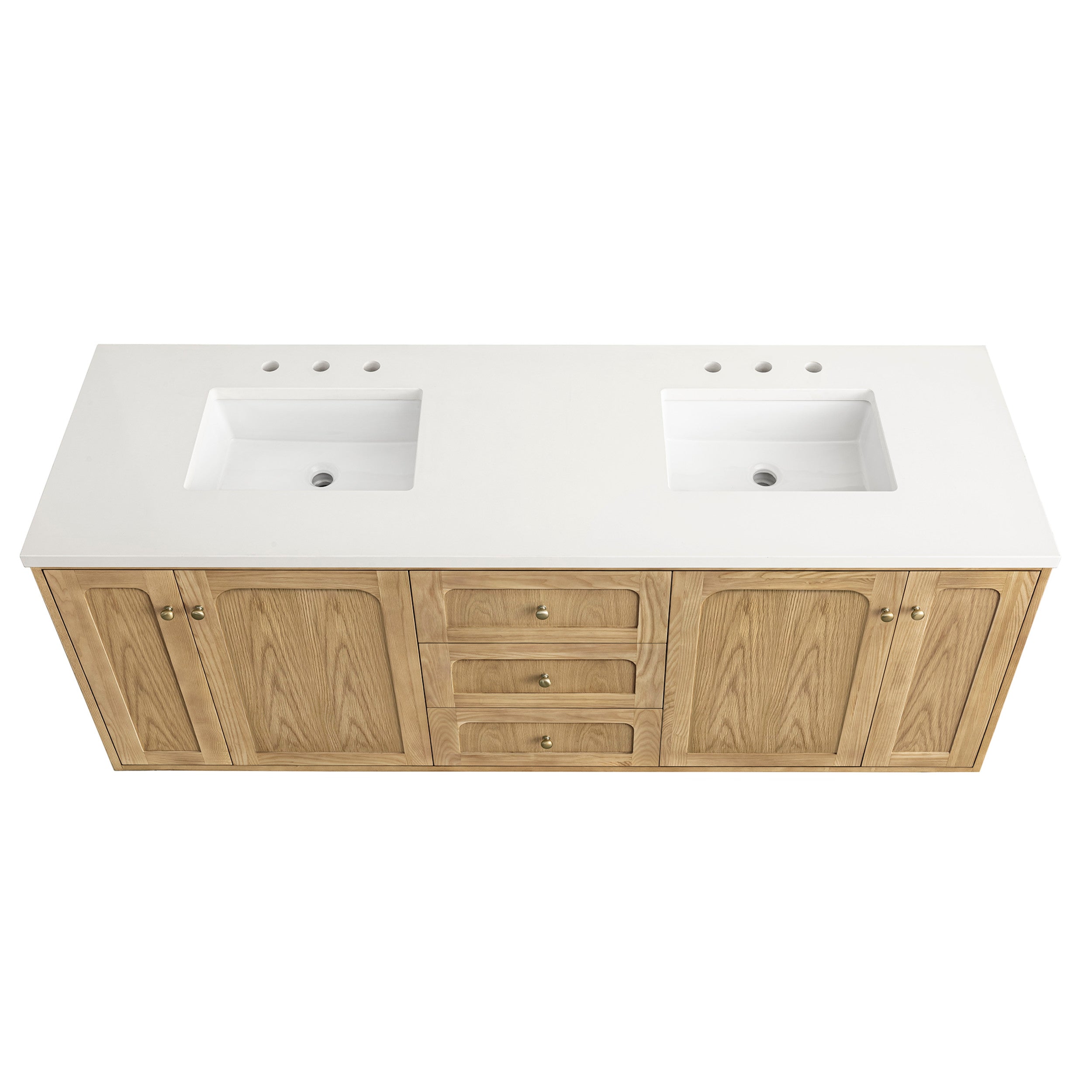 Light Natural Oak / White Zeus - 3 Faucet Holes