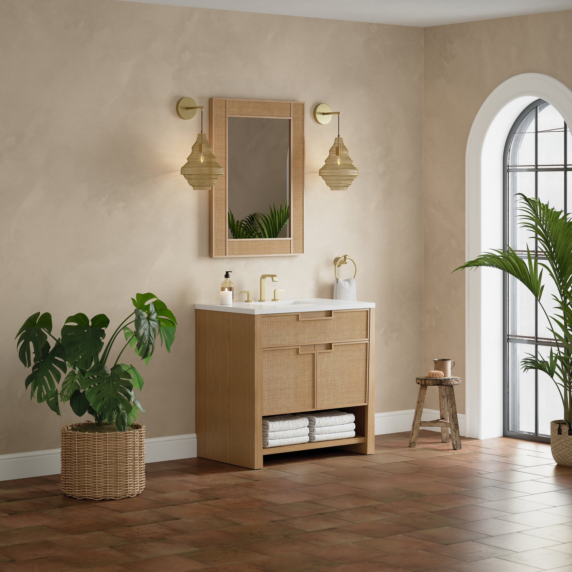 Seaside Oak / White Zeus - 3 Faucet Holes