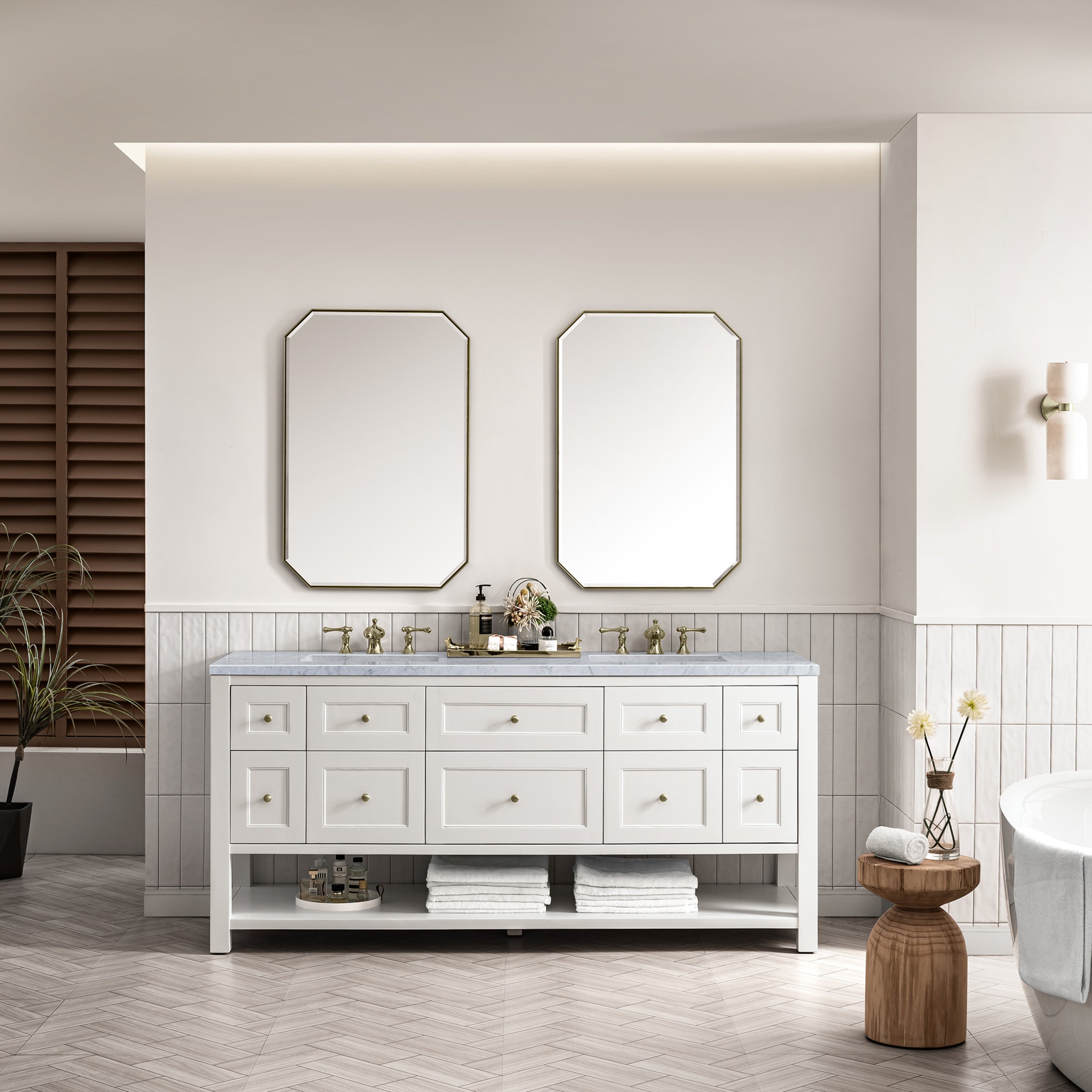 Bright White / Carrara White - 3 Faucet Holes