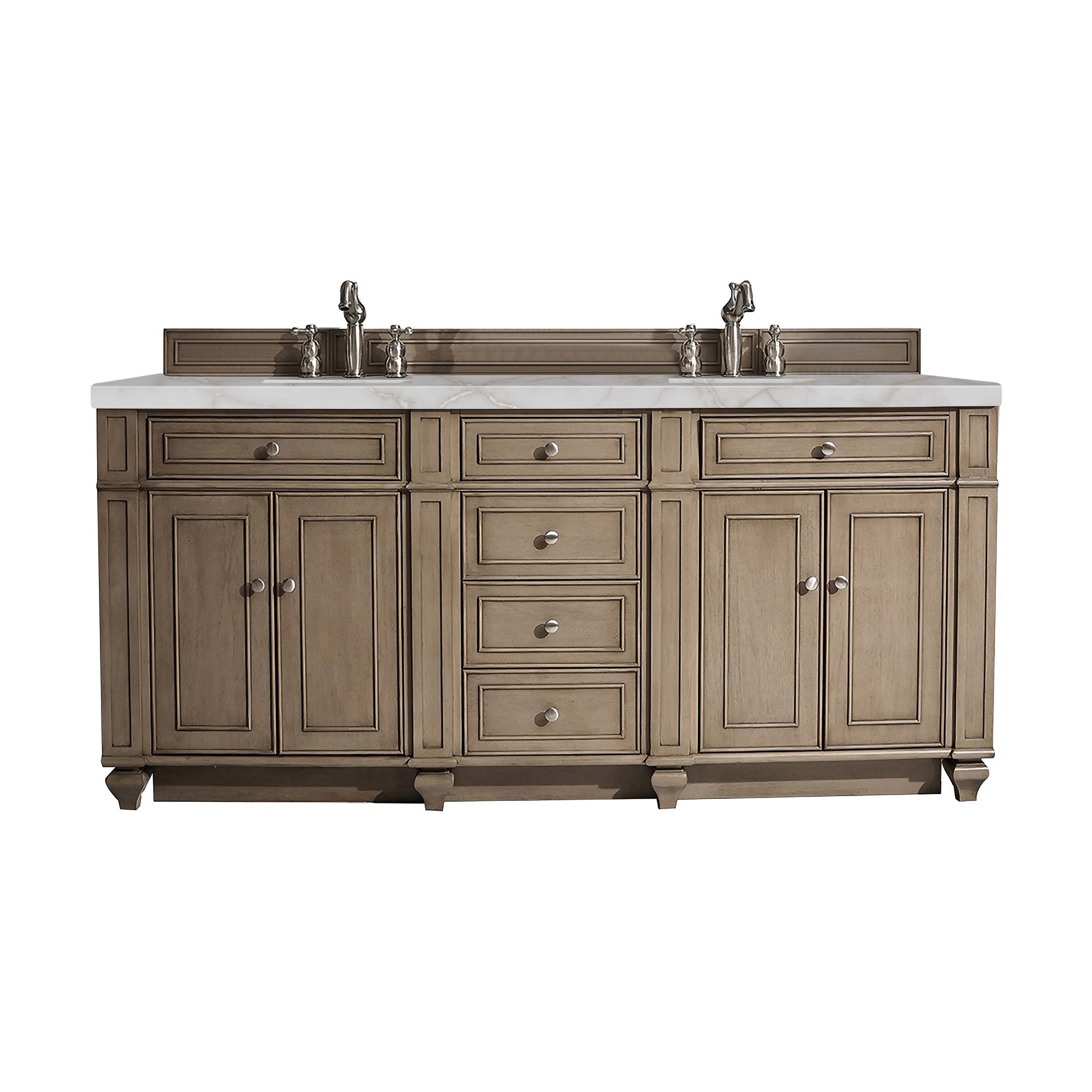 Whitewashed Walnut / Victorian Silver - 3 Faucet Holes