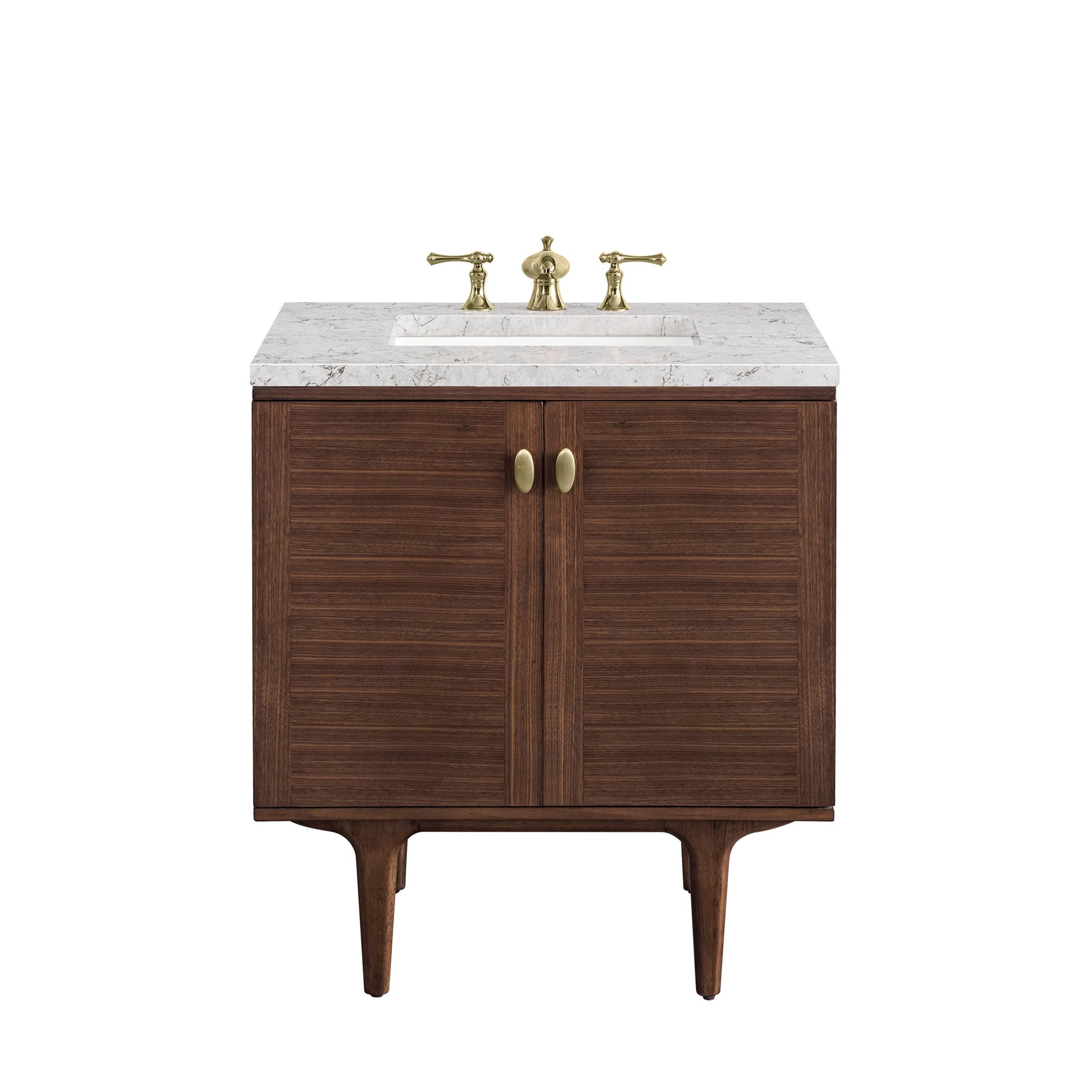 Mid-Century Walnut / Eternal Jasmine Pearl - 3 Faucet Holes