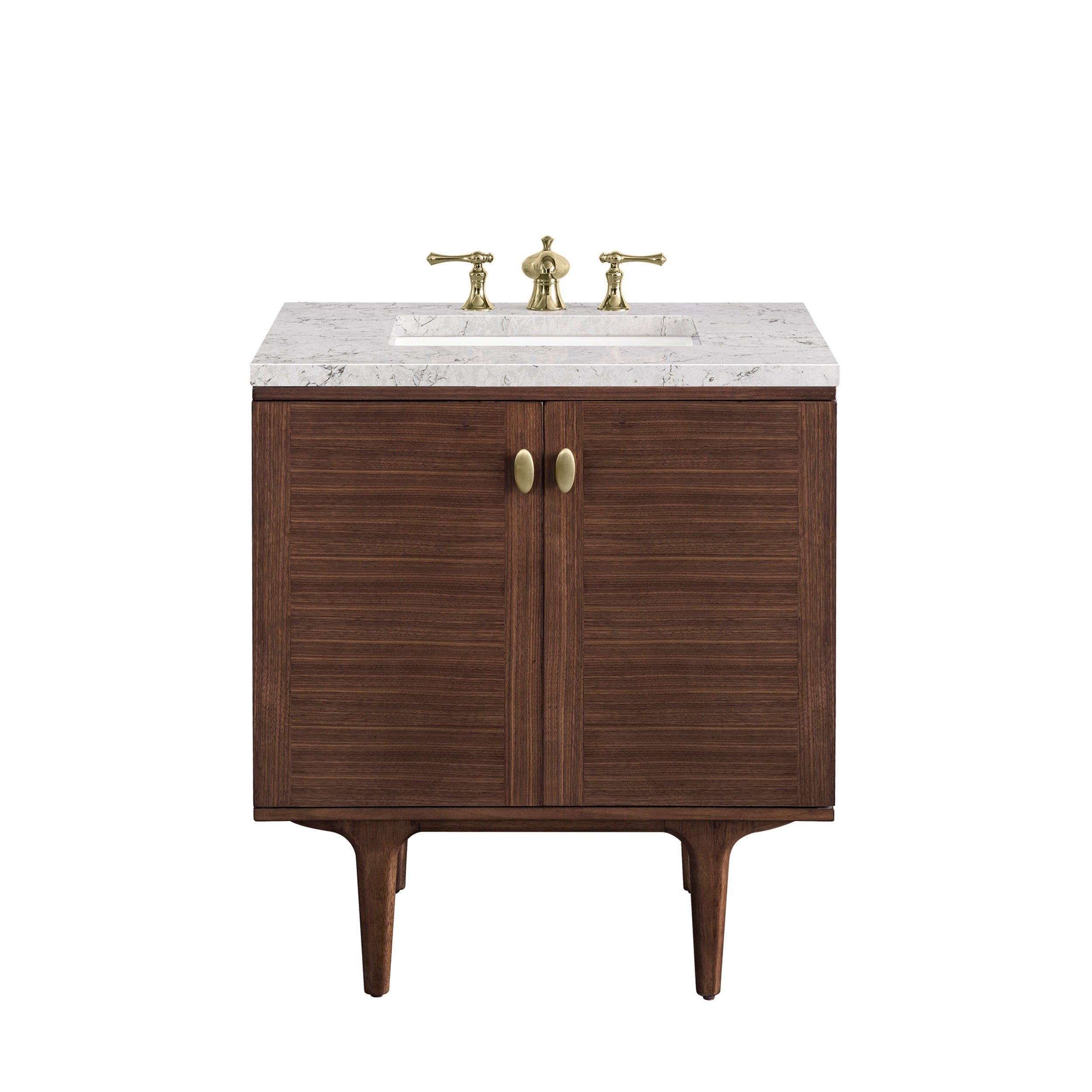 Mid-Century Walnut / Eternal Jasmine Pearl - 3 Faucet Holes