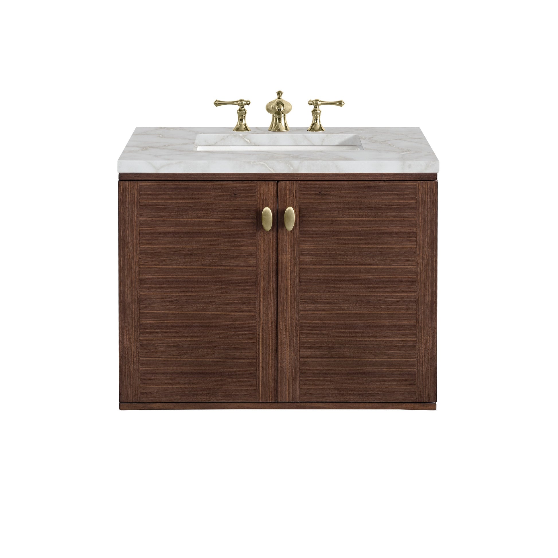 Mid-Century Walnut / Victorian Silver - 3 Faucet Holes