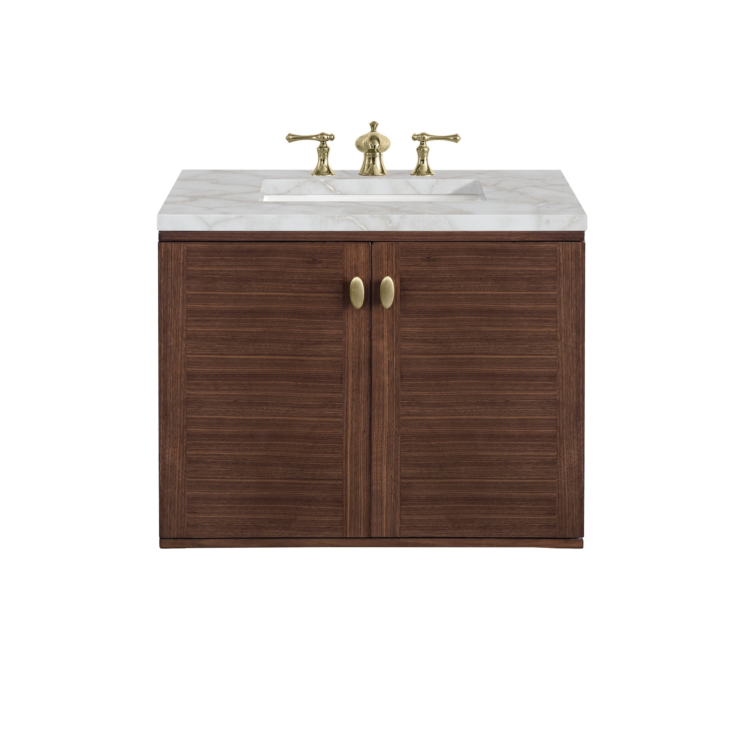 Mid-Century Walnut / Victorian Silver - 3 Faucet Holes