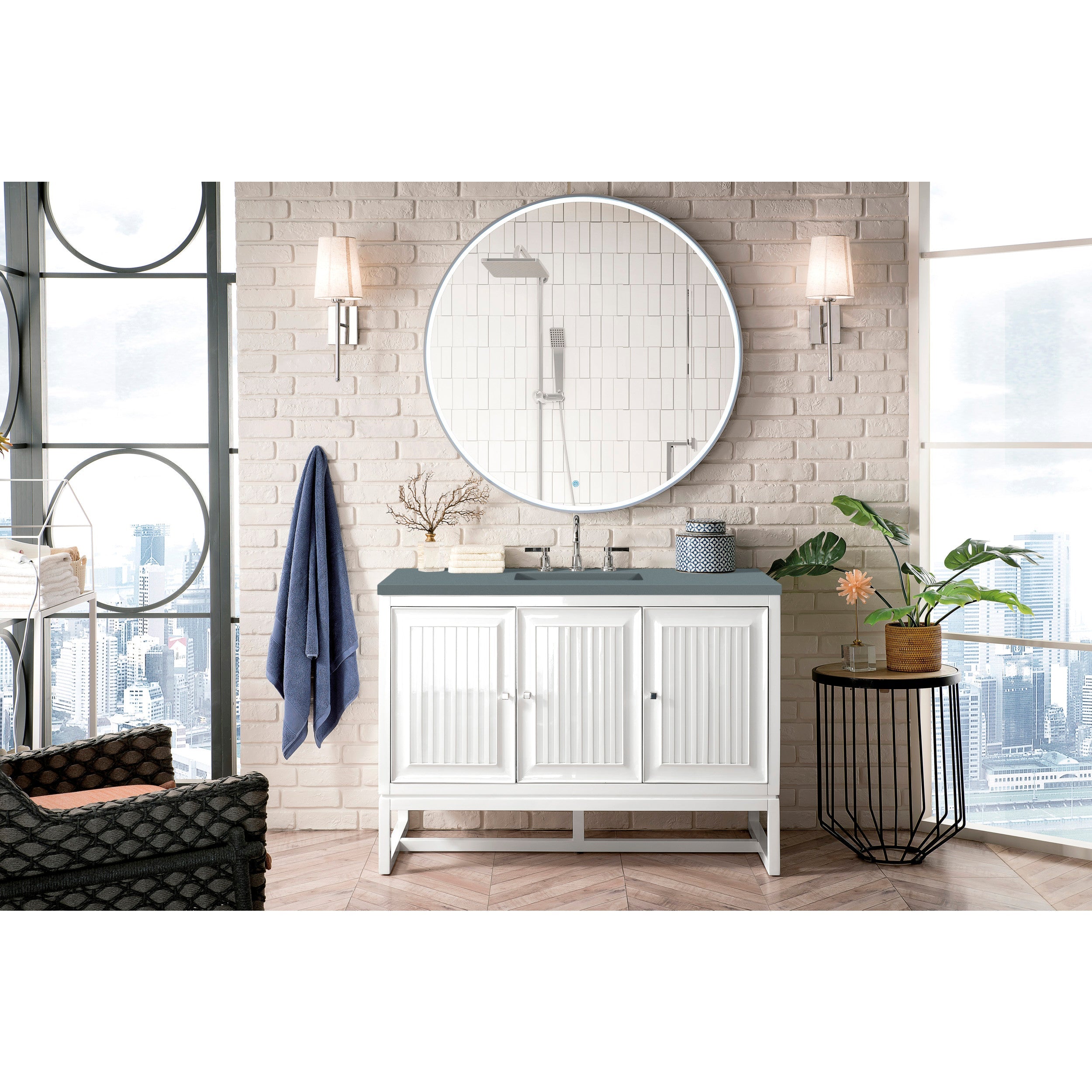 Glossy White / Cala Blue - 3 Faucet Holes