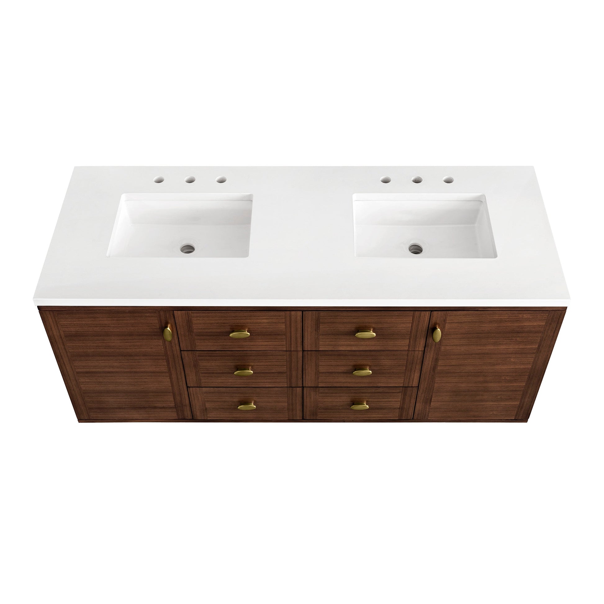 Mid-Century Walnut / White Zeus - 3 Faucet Holes