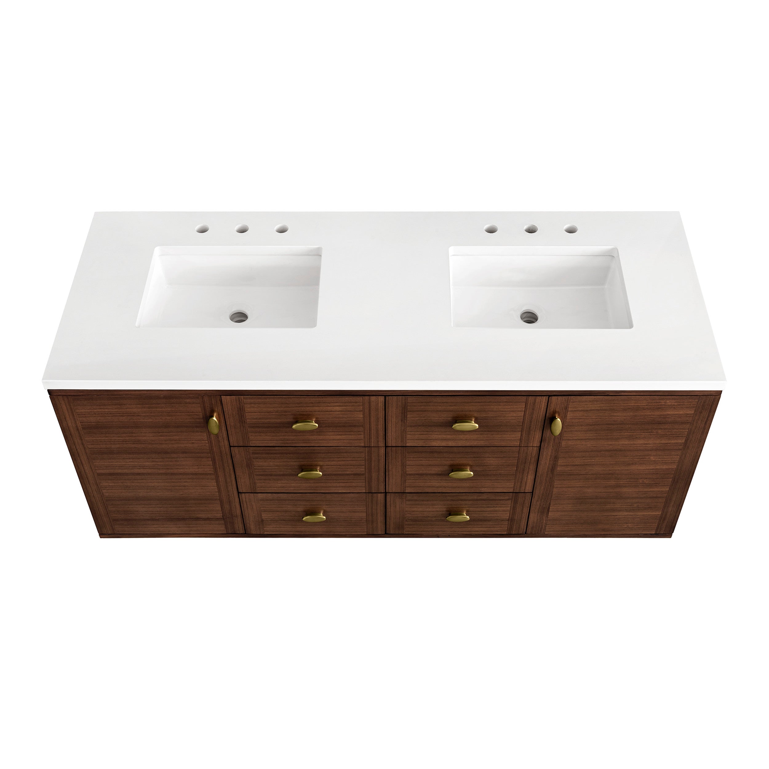 Mid-Century Walnut / White Zeus - 3 Faucet Holes