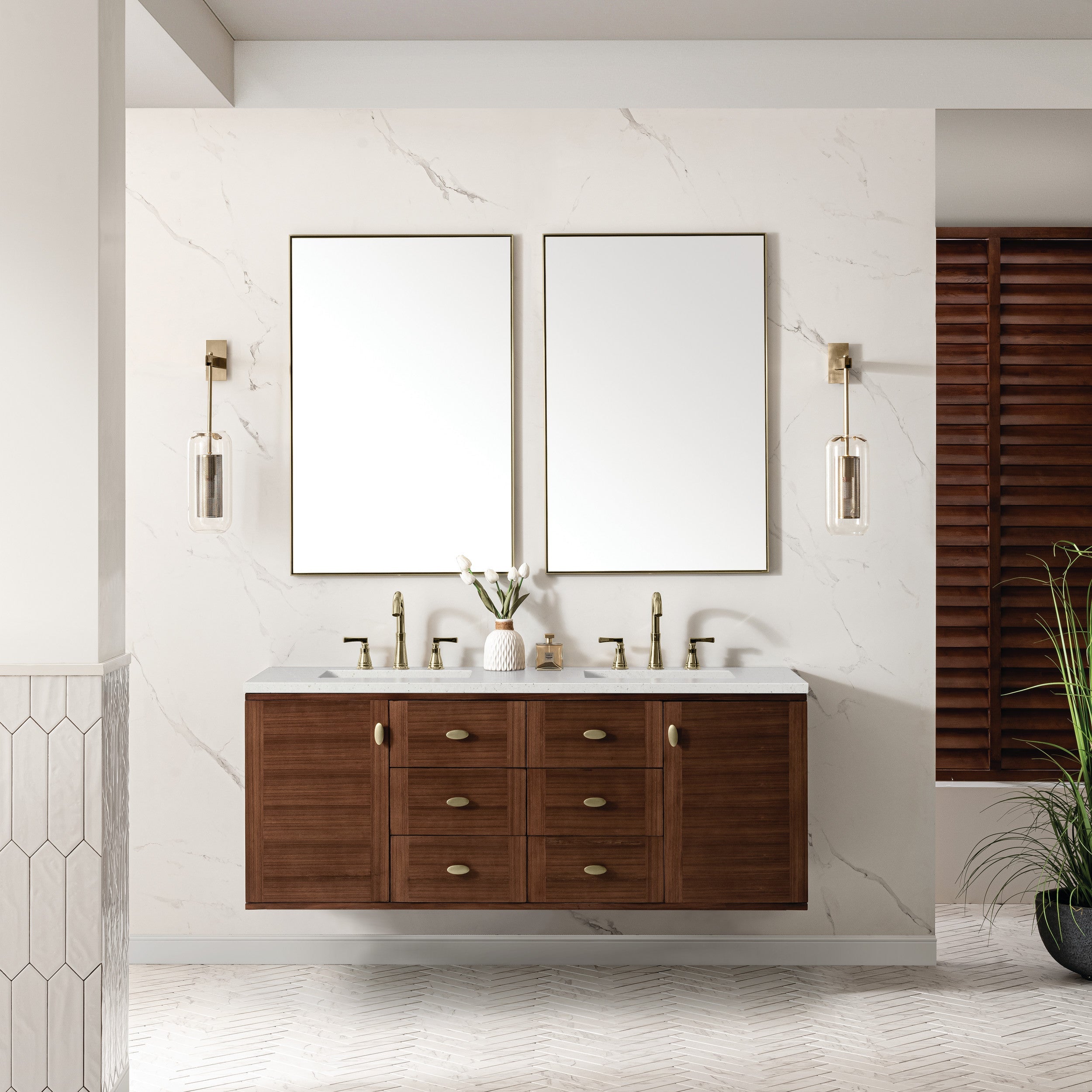 Mid-Century Walnut / Lime Delight - 3 Faucet Holes