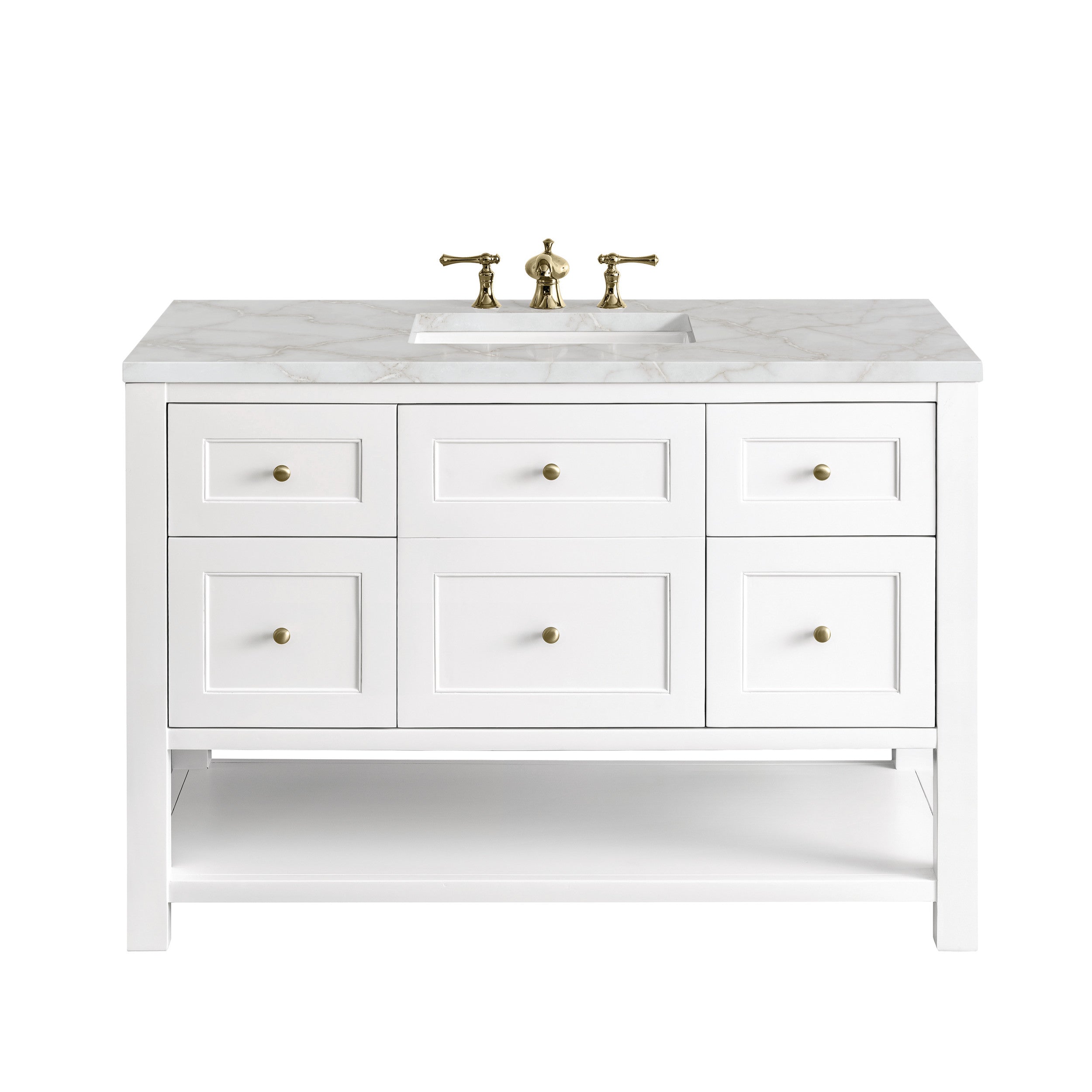 Bright White / Victorian Silver - 3 Faucet Holes