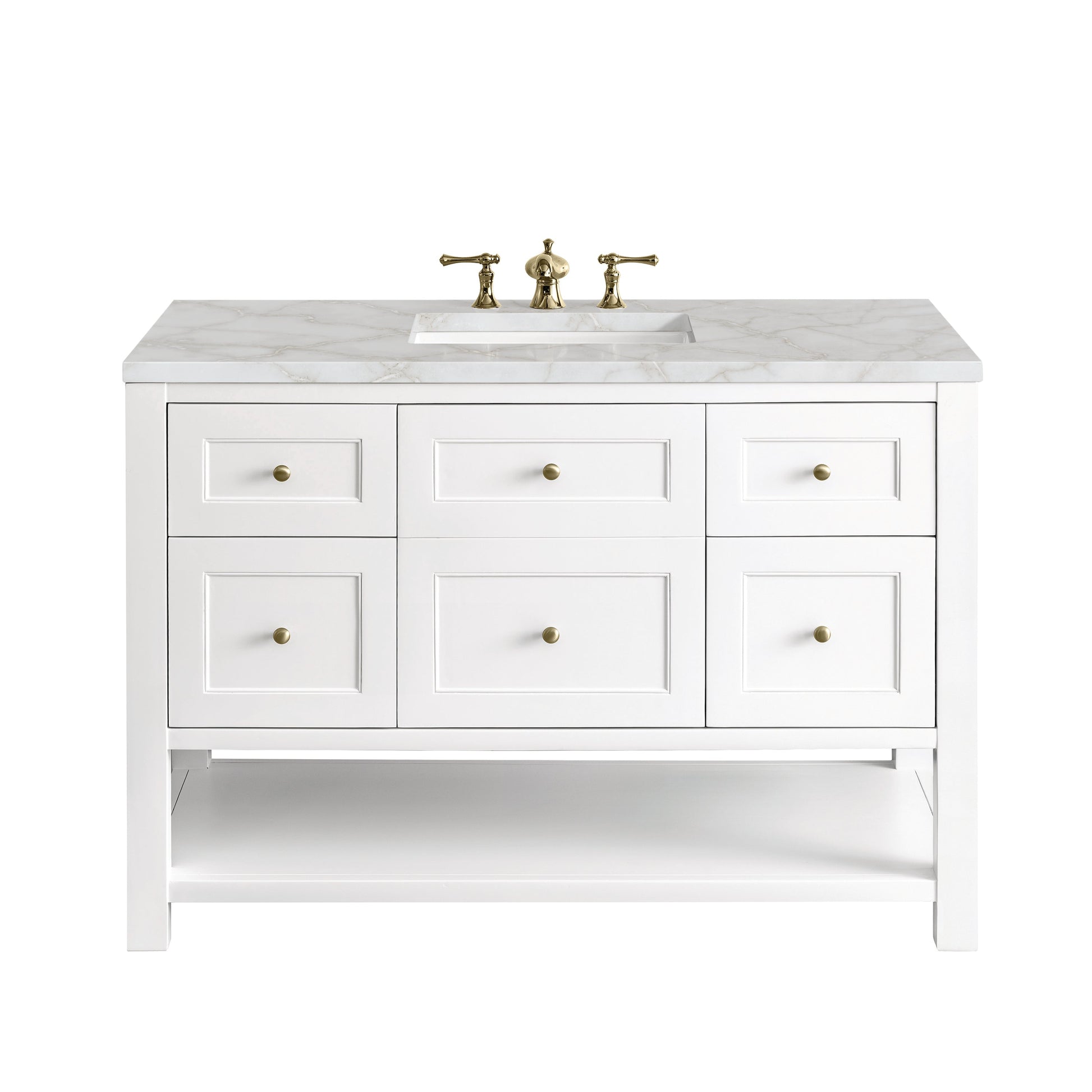 Bright White / Victorian Silver - 3 Faucet Holes