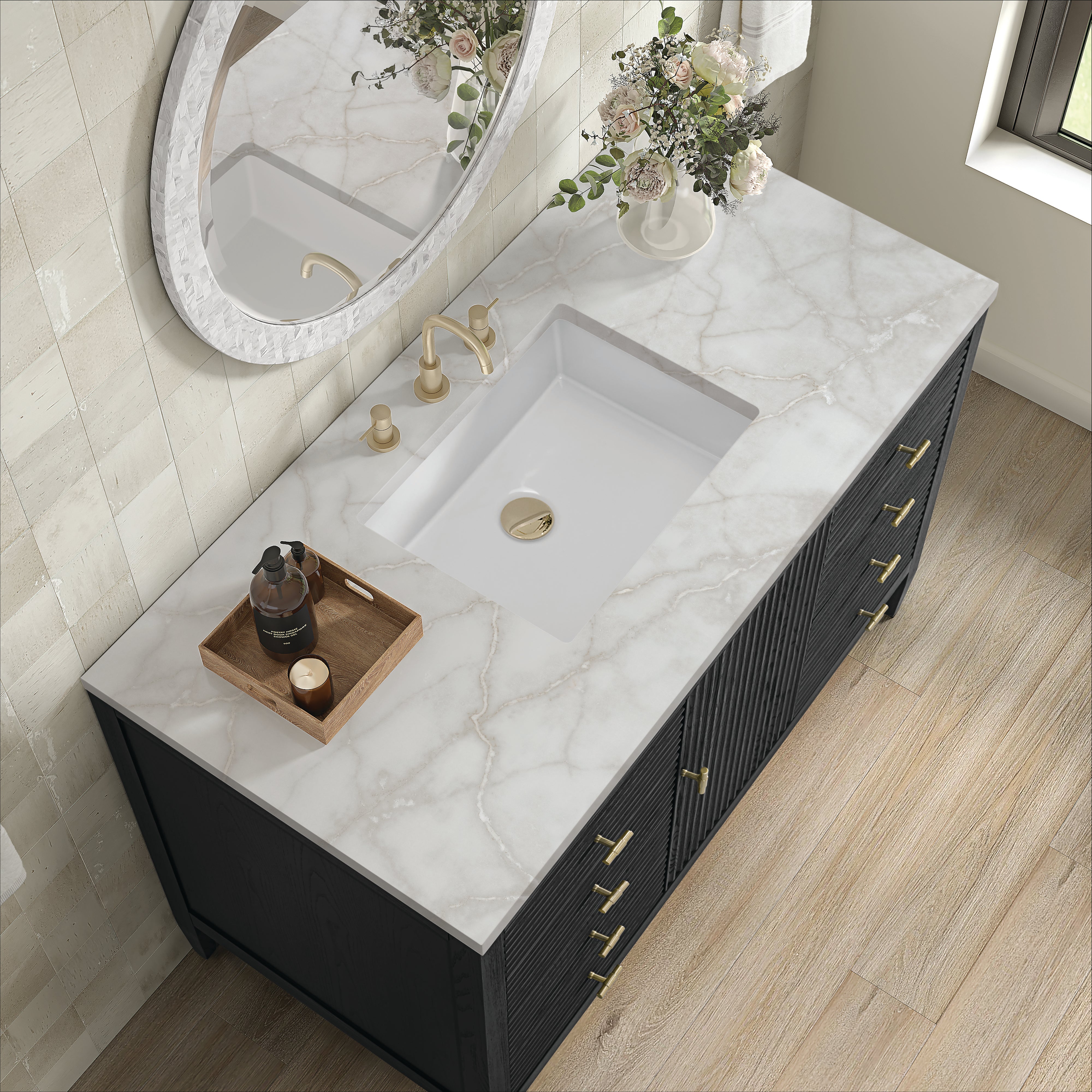 Carbon Oak / Victorian Silver - 3 Faucet Holes