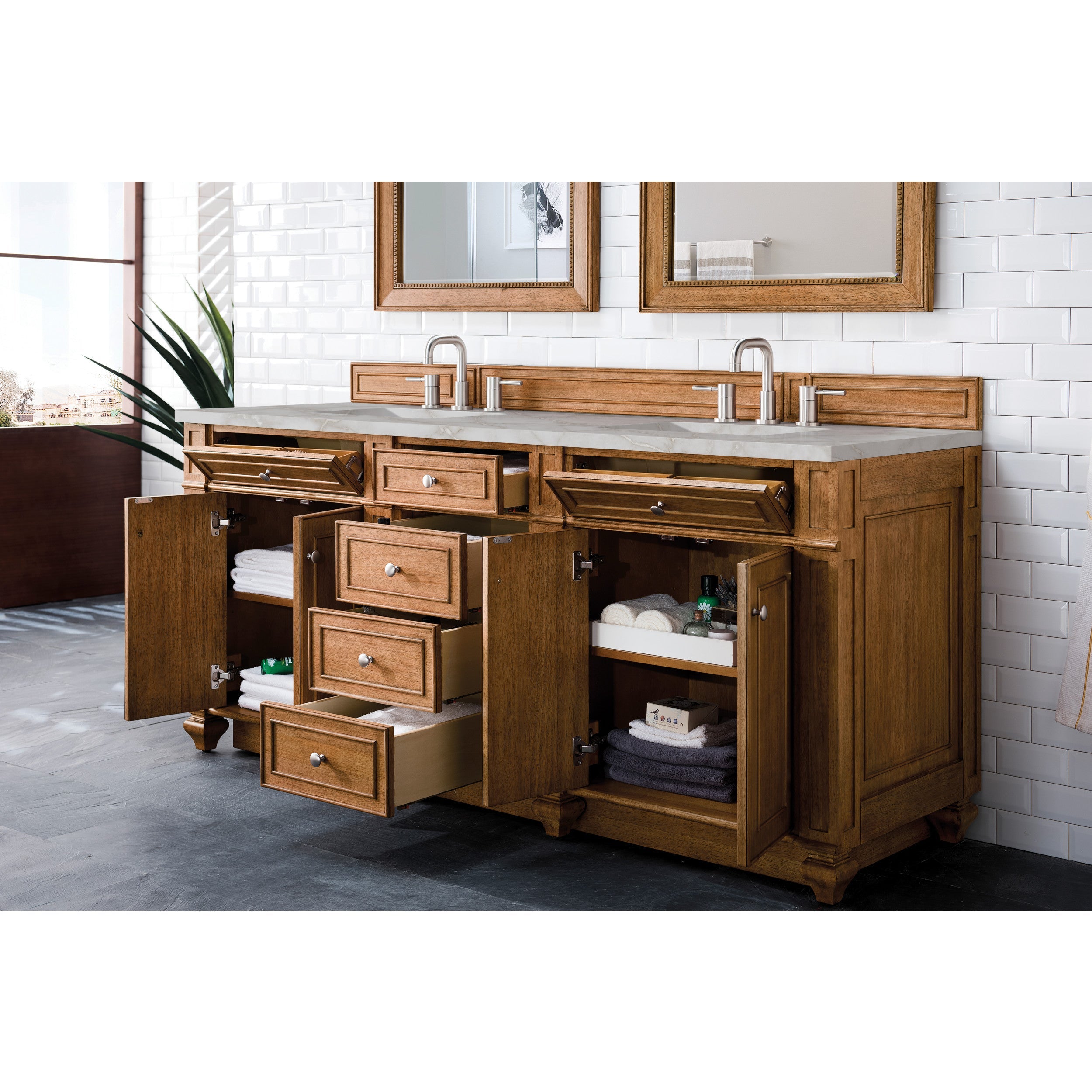 Saddle Brown / Victorian Silver - 3 Faucet Holes