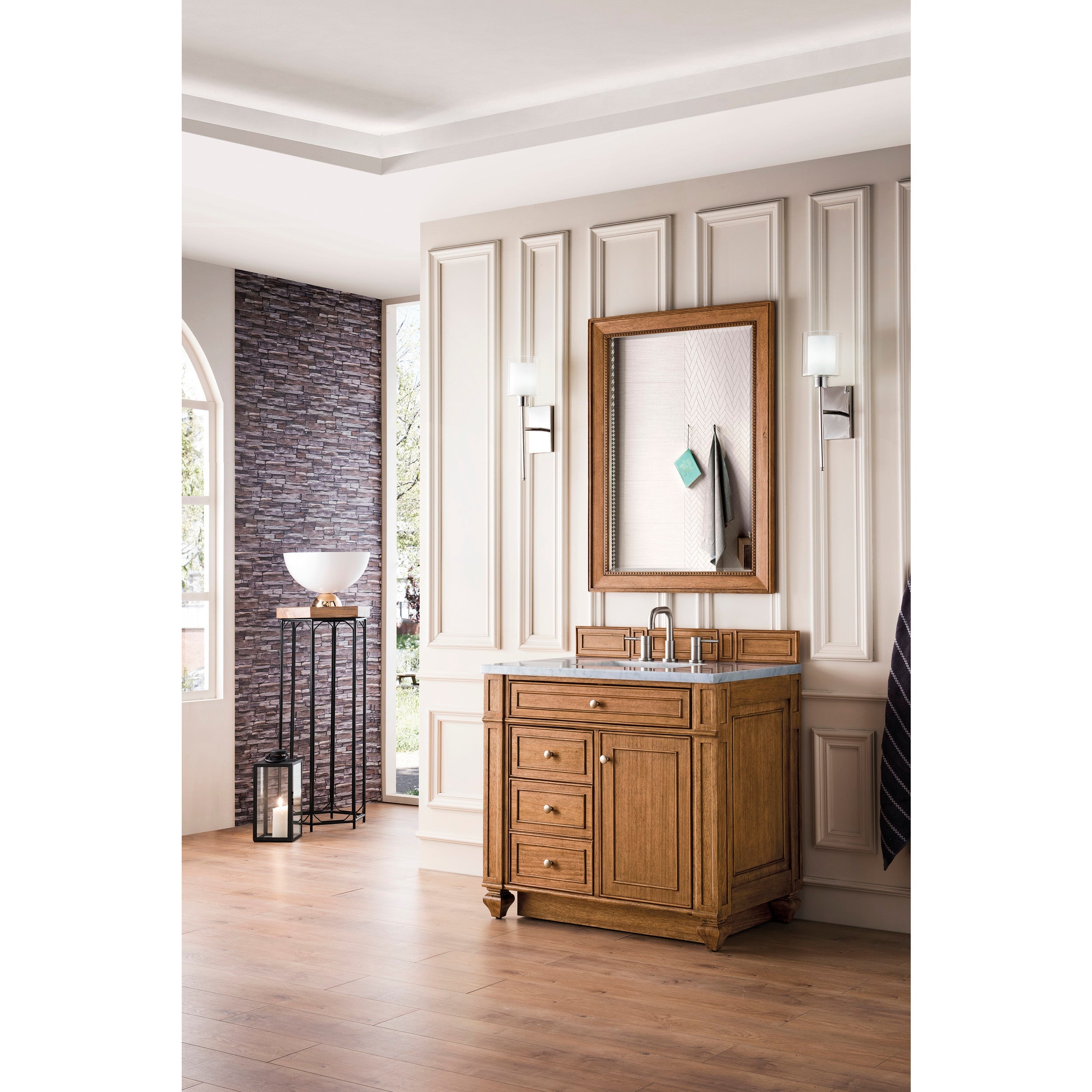 Saddle Brown / Carrara White - 3 Faucet Holes