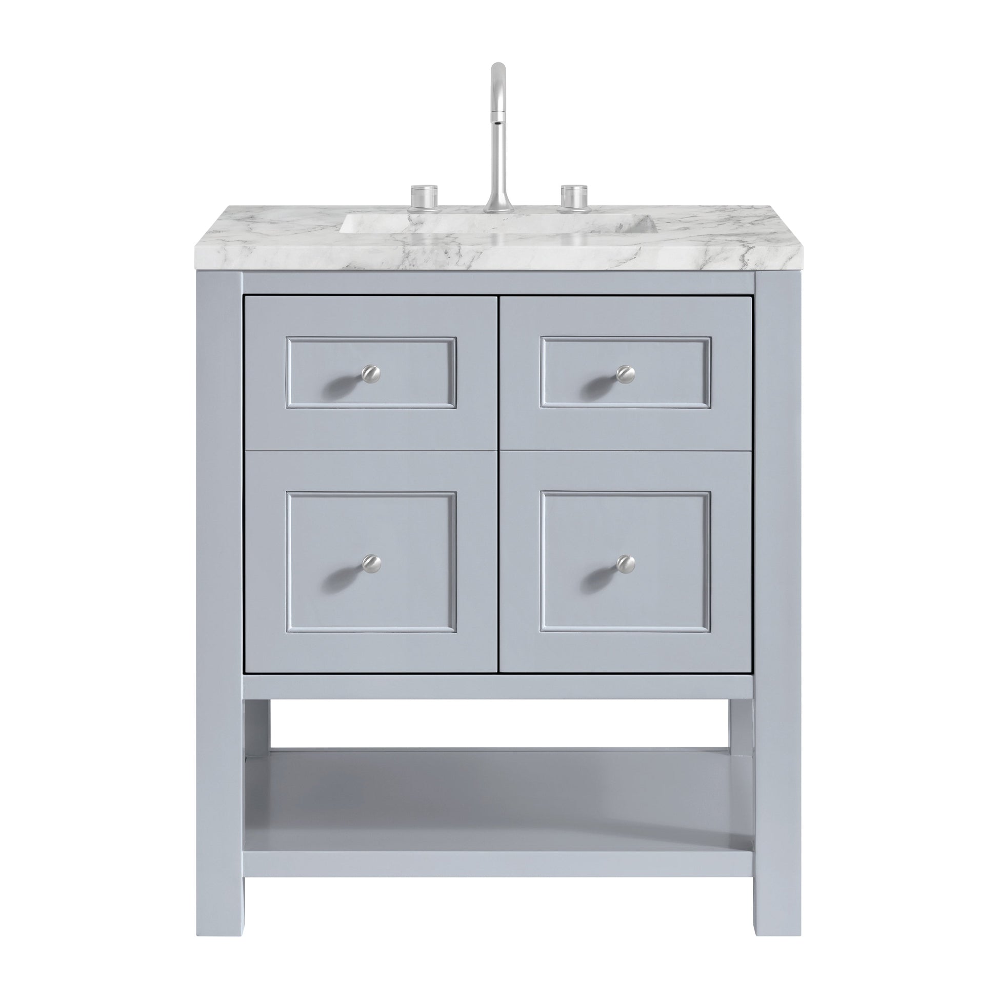 Serenity Blue / Carrara White - 3 Faucet Holes