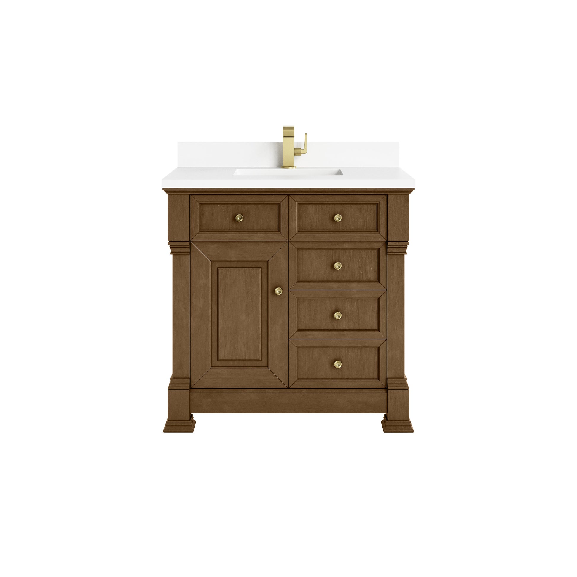 Honey Oak / White Zeus - 1 Faucet Hole