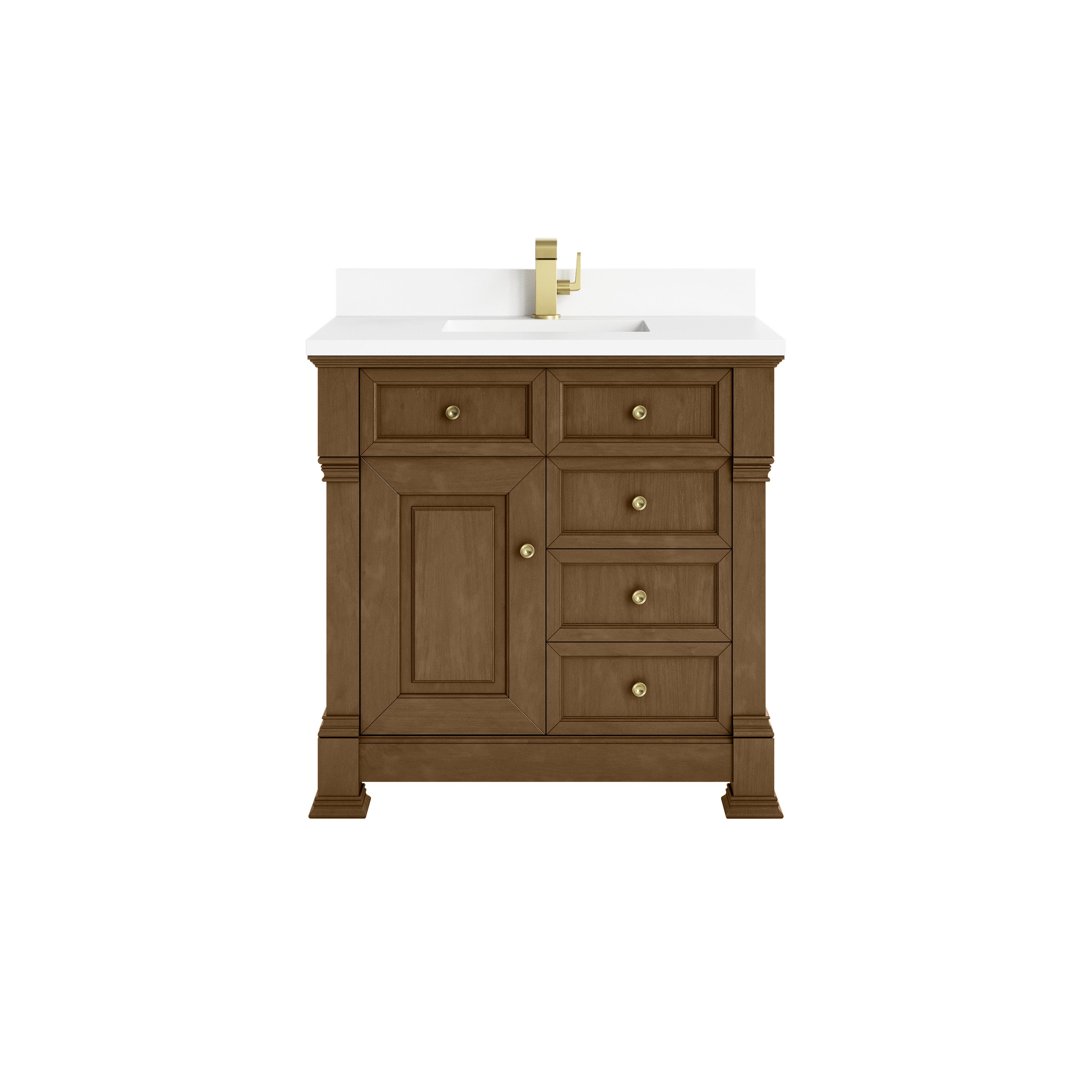 Honey Oak / White Zeus - 1 Faucet Hole