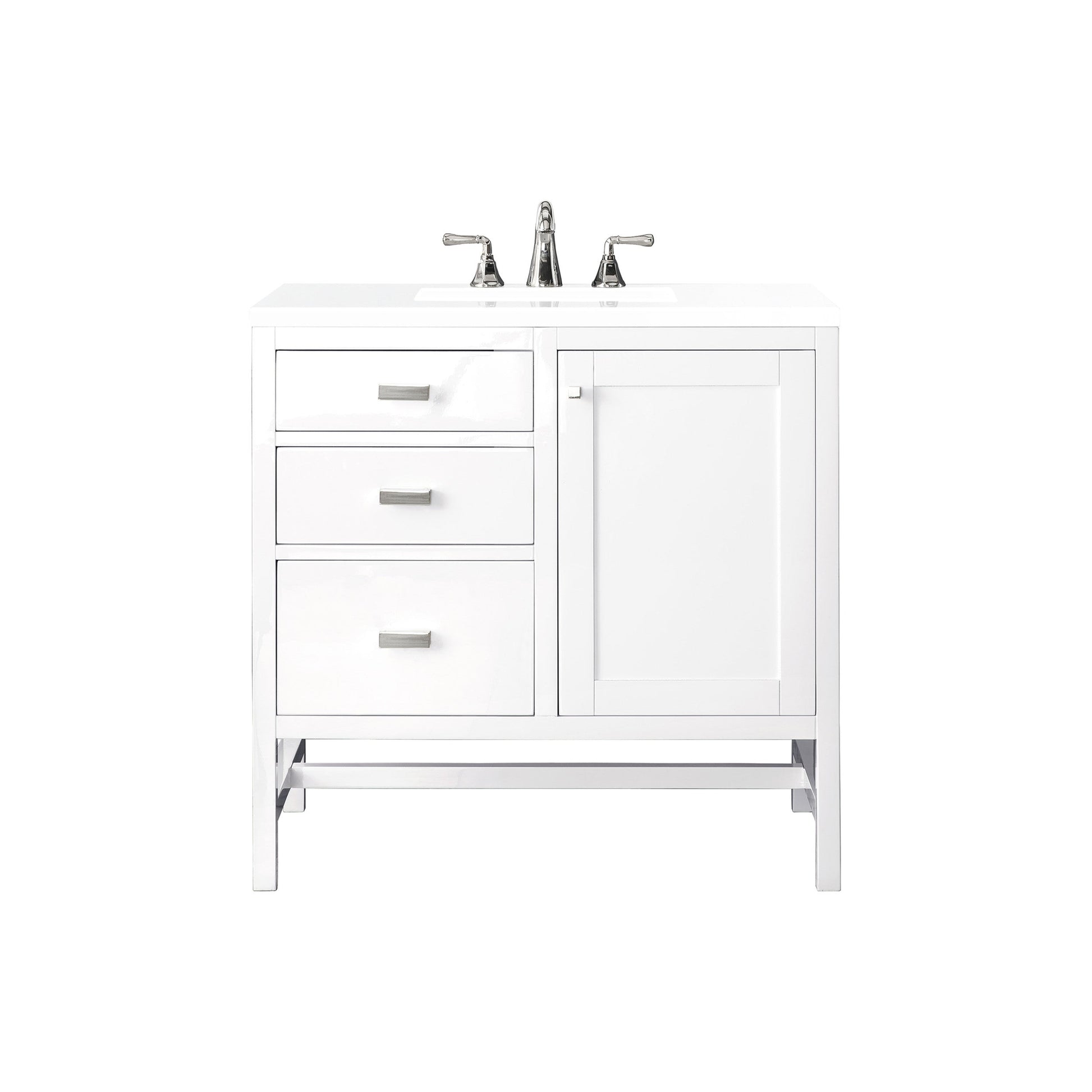 Glossy White / White Zeus - 3 Faucet Holes