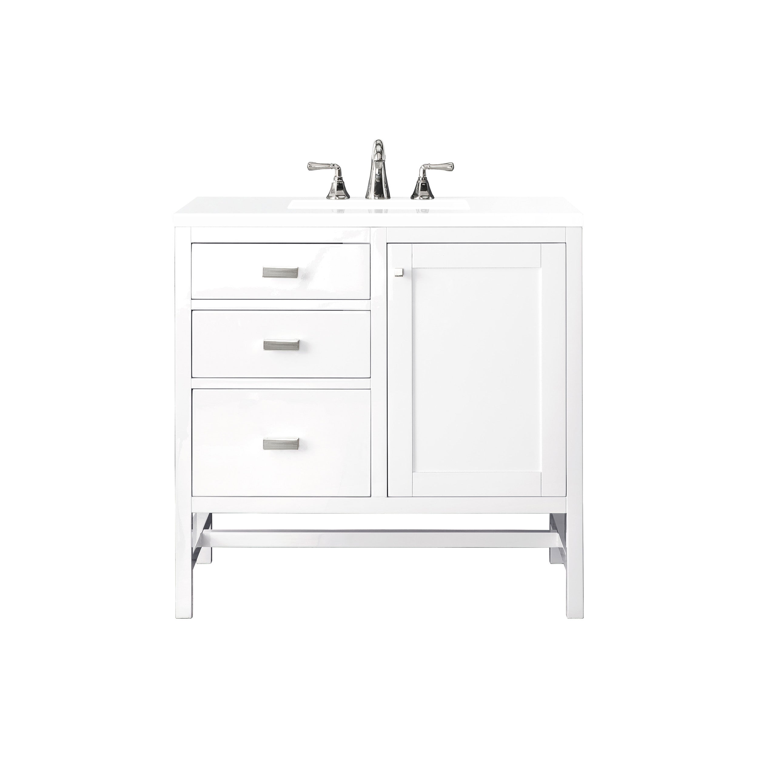 Glossy White / White Zeus - 3 Faucet Holes