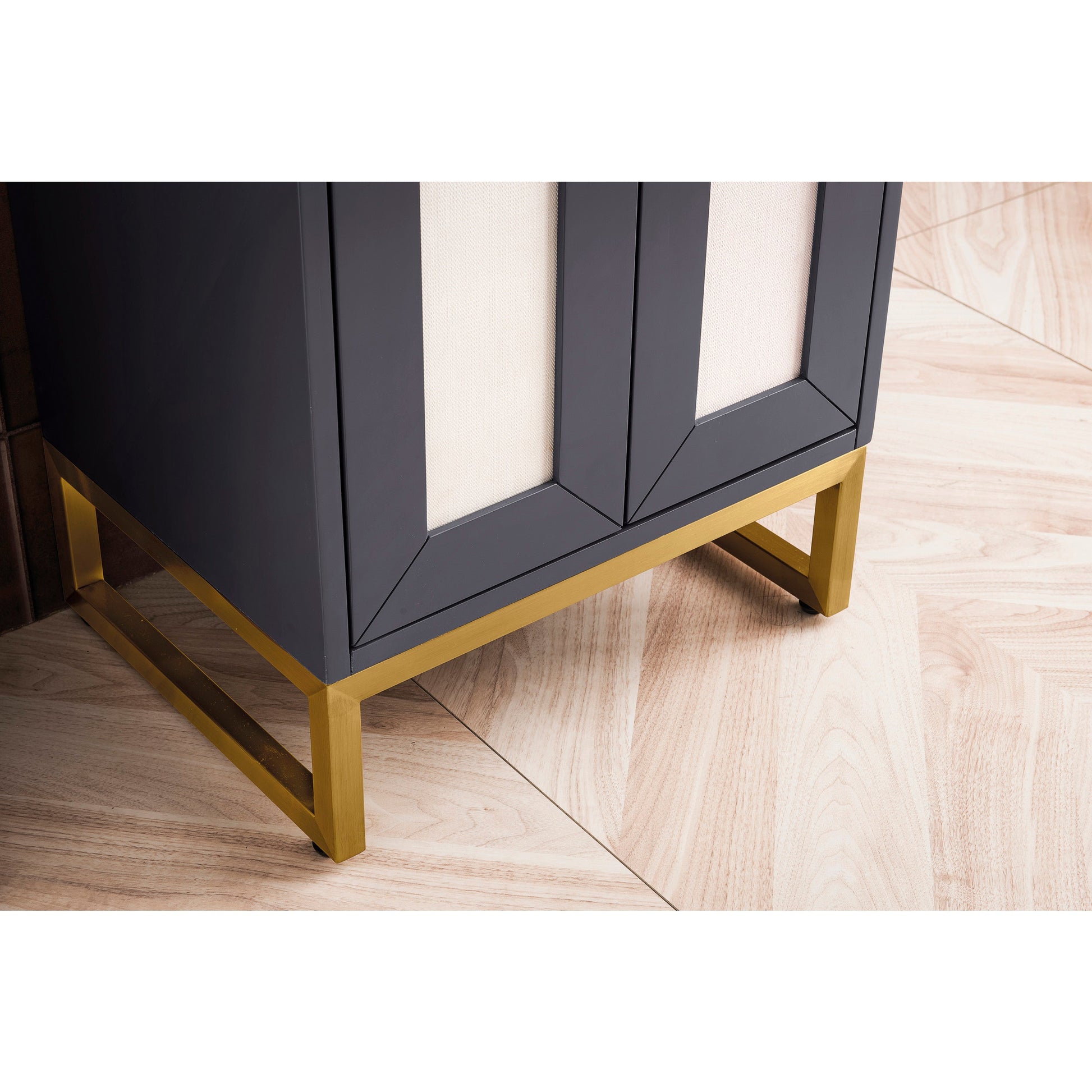 Mineral Gray / White Glossy / Radiant Gold - 1 Faucet Hole