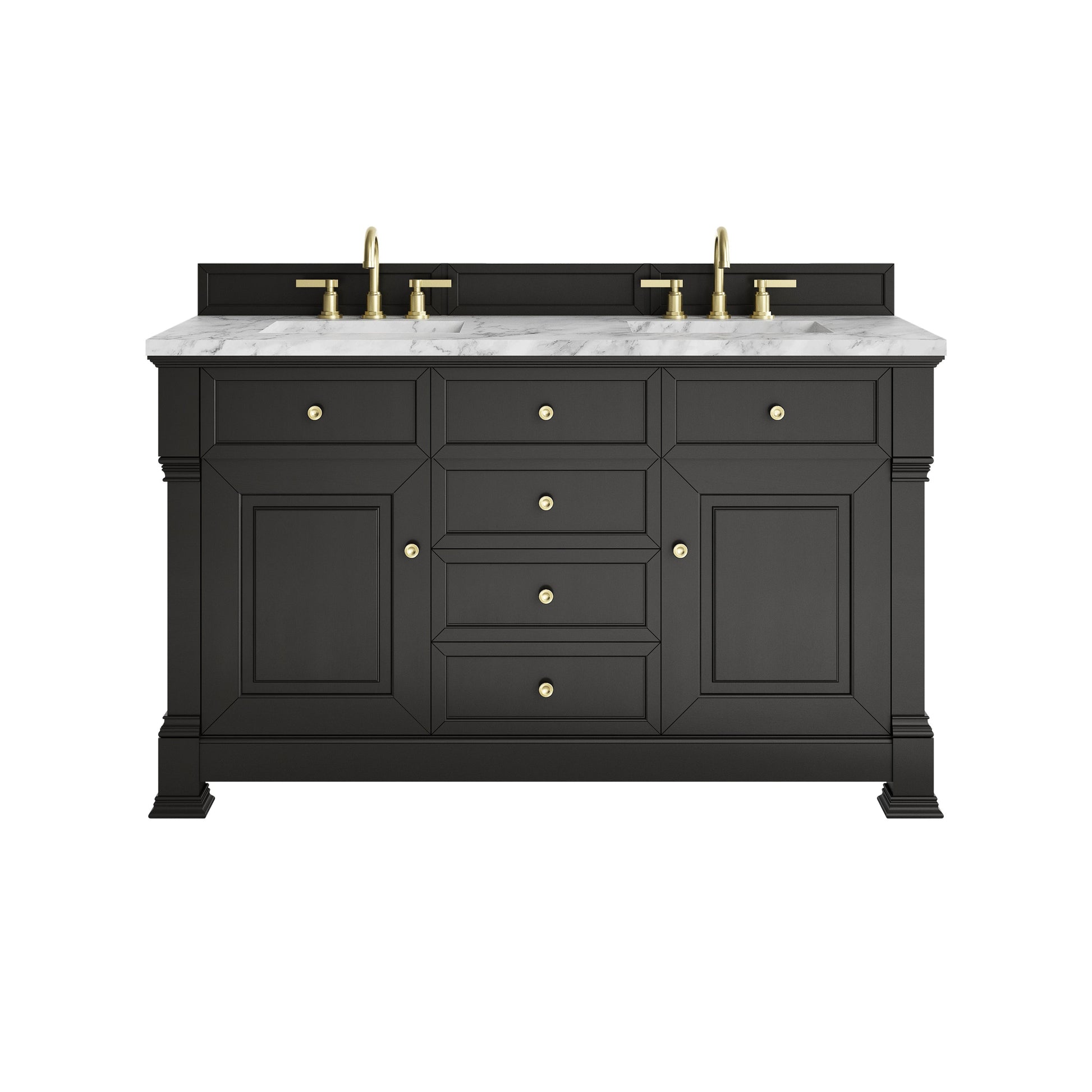 Black Onyx / Carrara White - 3 Faucet Holes