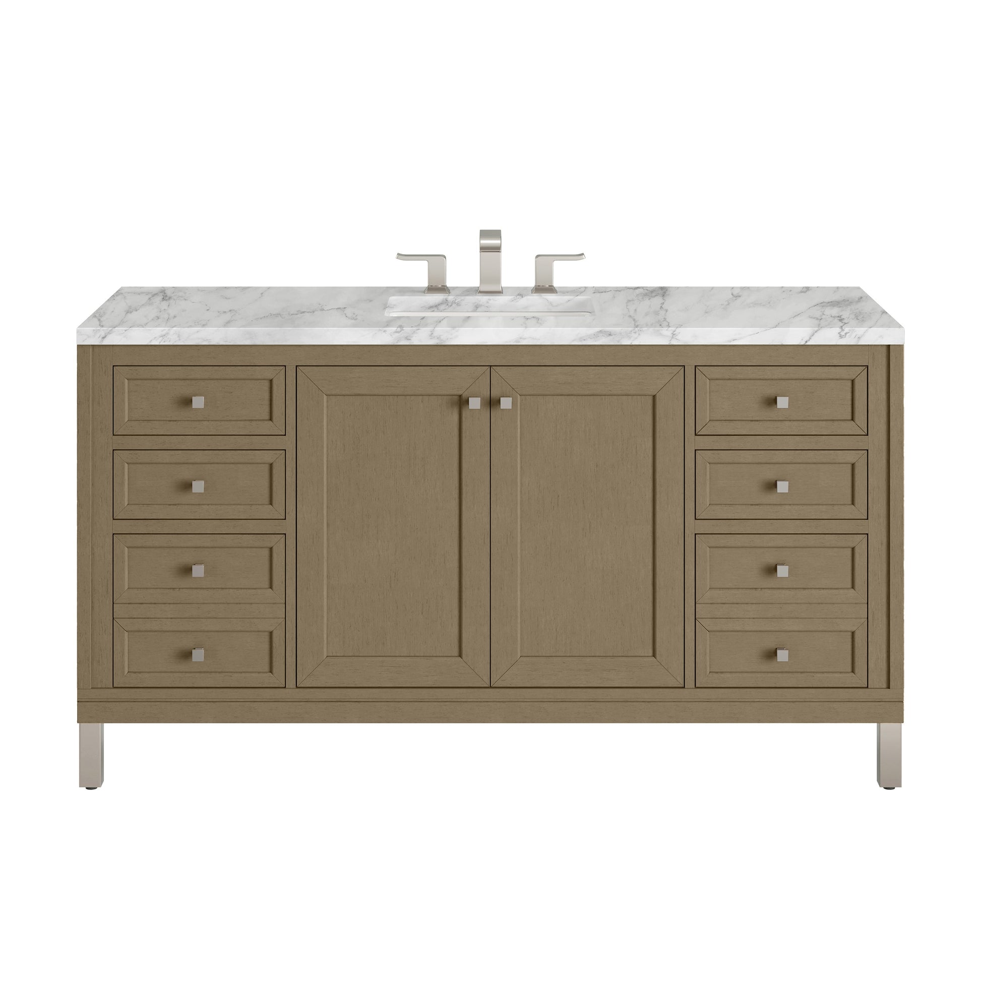 Walnut Whisper / Carrara White - 3 Faucet Holes