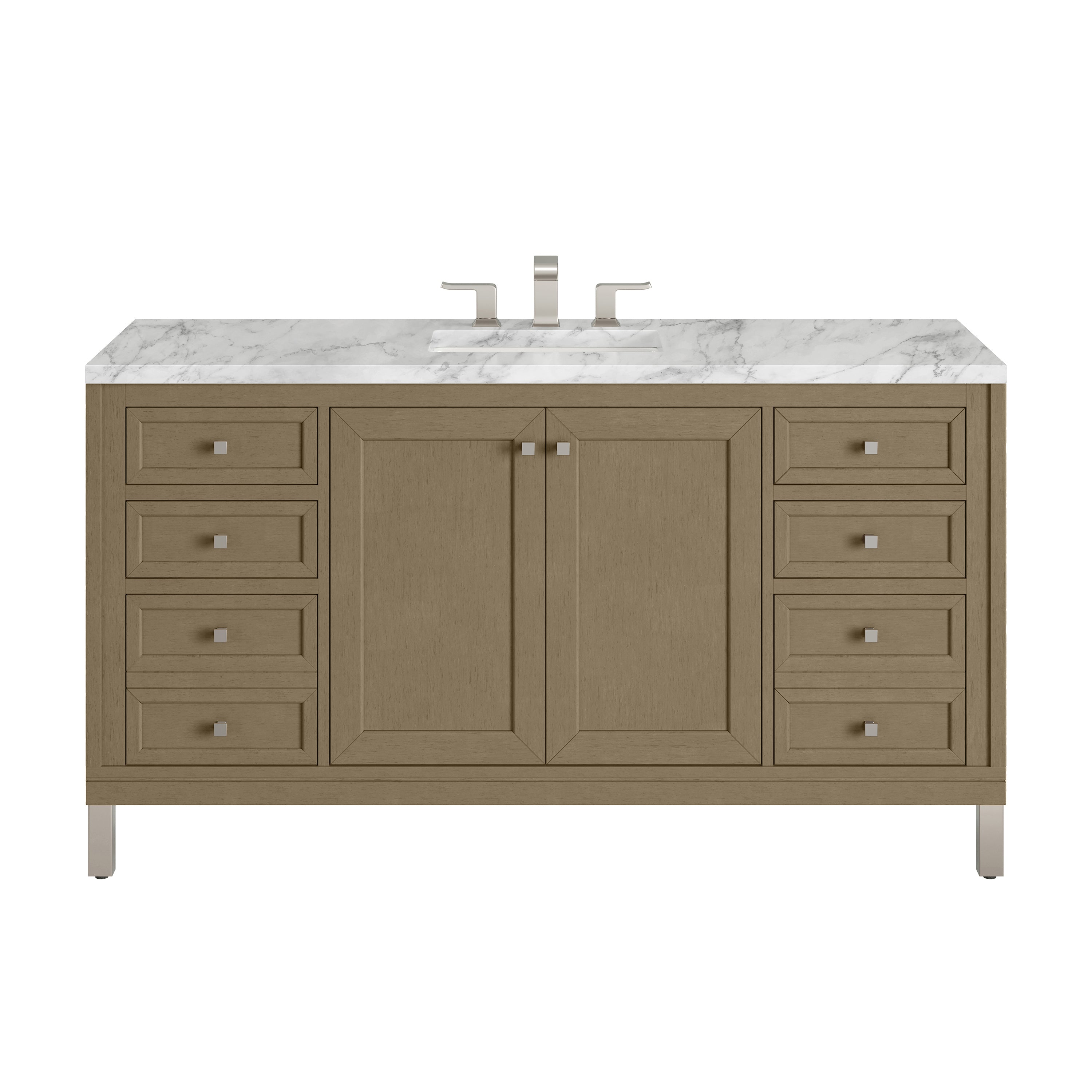 Walnut Whisper / Carrara White - 3 Faucet Holes