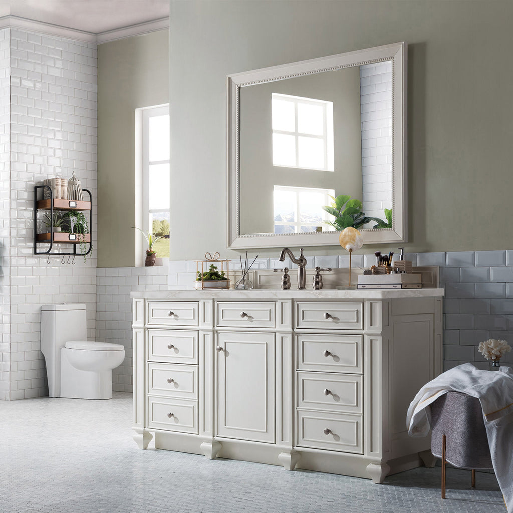 Bright White / Victorian Silver - 3 Faucet Holes